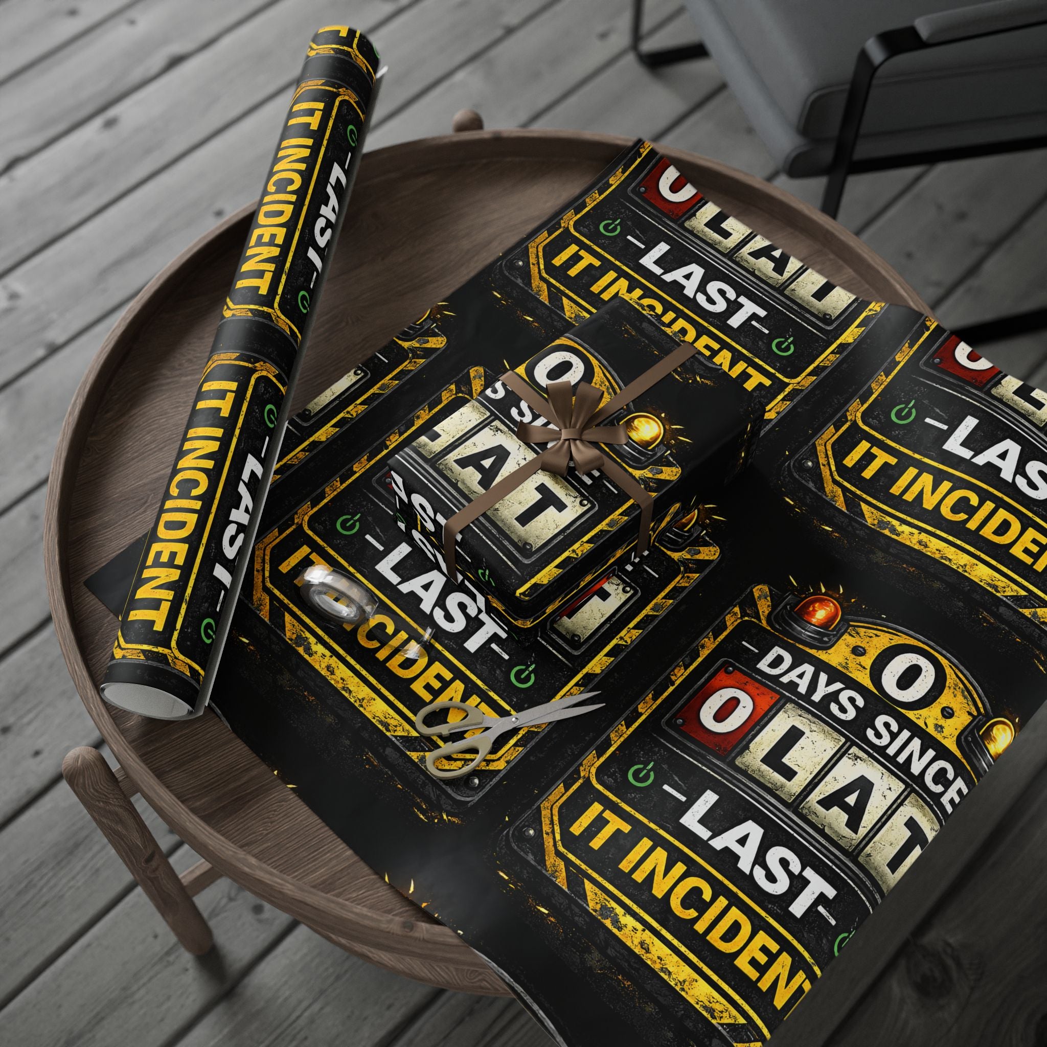 "0 Days Since Last IT Incident" Funny Wrapping Paper – IT Tech Humor Gift Wrap
