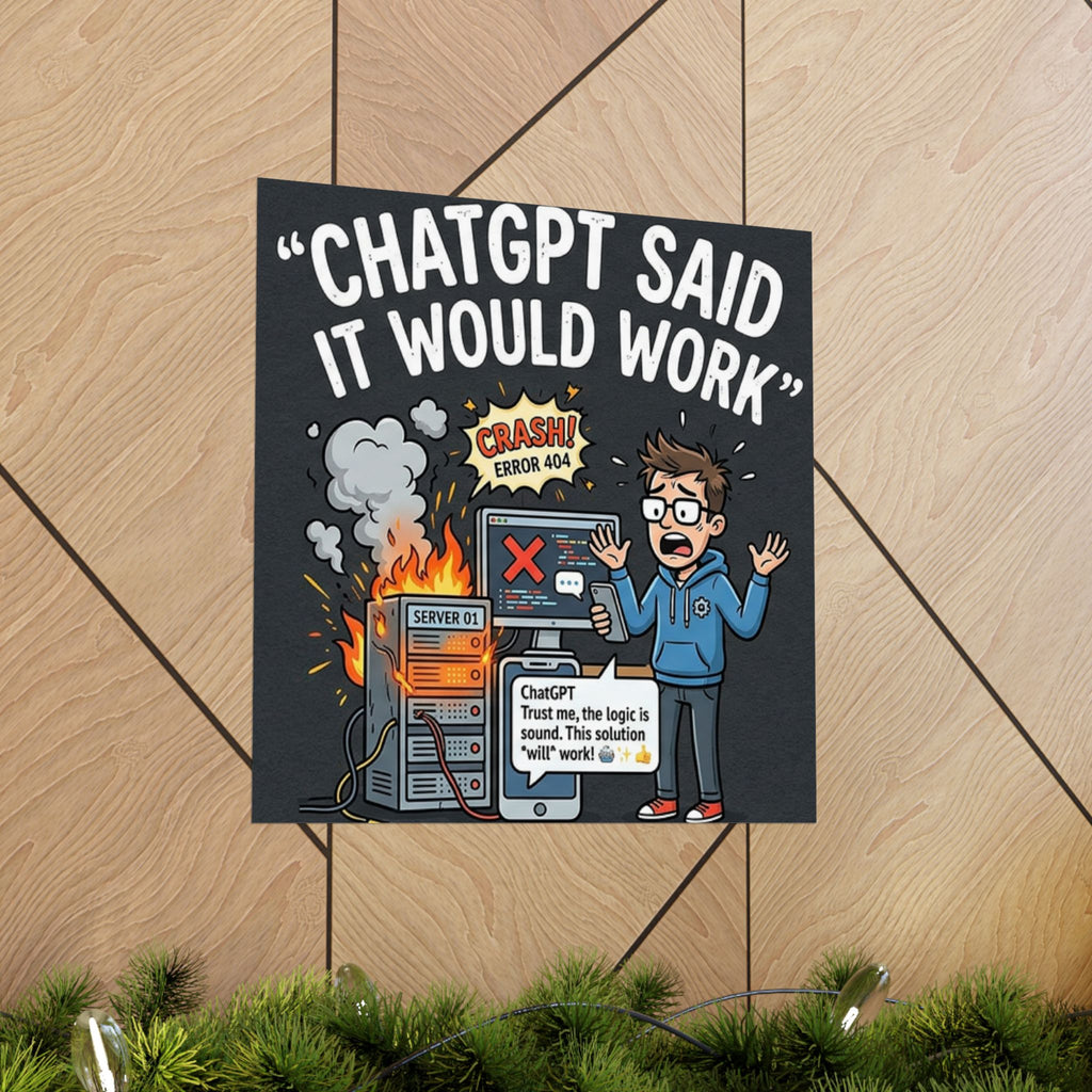 "ChatGPT Said It Would Work" Tech Humor Funny IT Matte Vertical Poster
