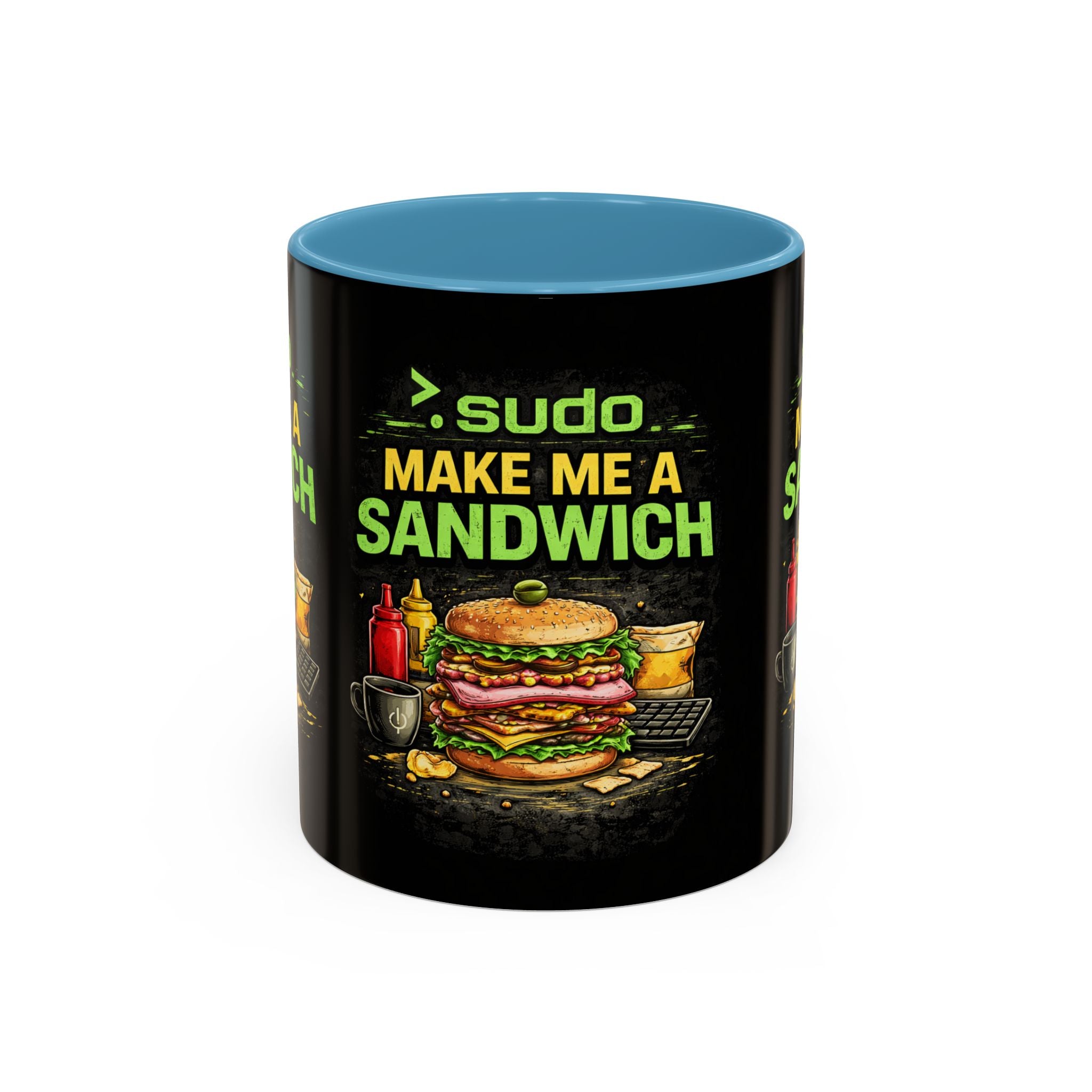 ">. Sudo Make Me a Sandwich" IT Humor Accent Coffee Mug (11, 15oz)