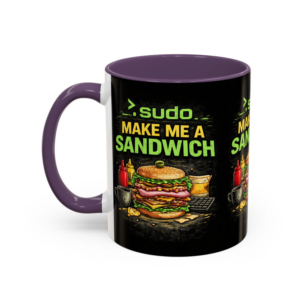 ">. Sudo Make Me a Sandwich" IT Humor Accent Coffee Mug (11, 15oz)