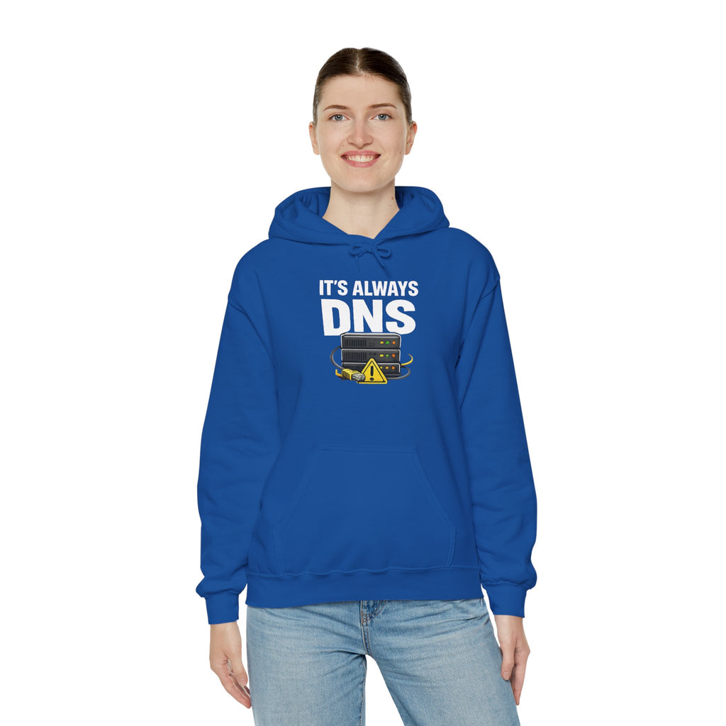 "It's Always DNS" Tech Humor Unisex Heavy Blend™ Hoodie