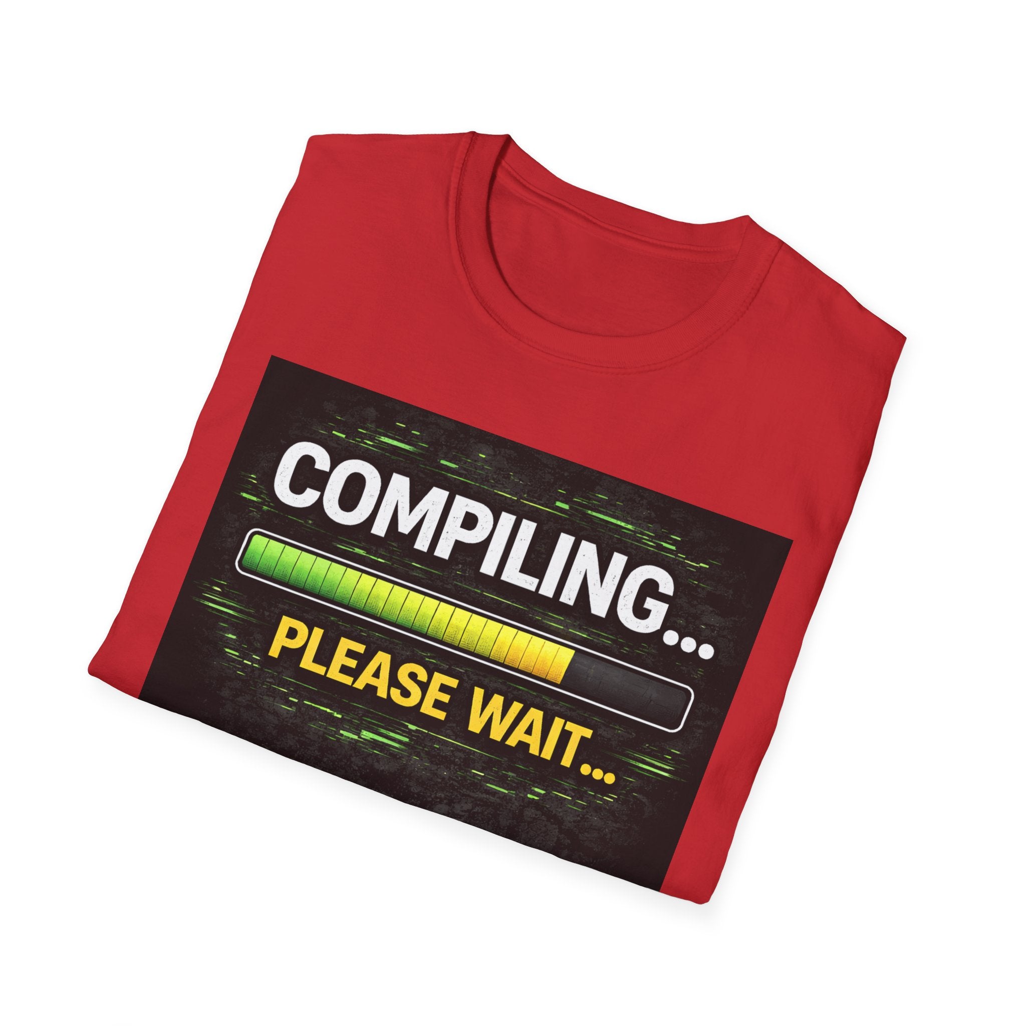 "Compiling... Please Wait" Programmer Loading Graphic Tee Funny IT Tech Humor T-Shirt