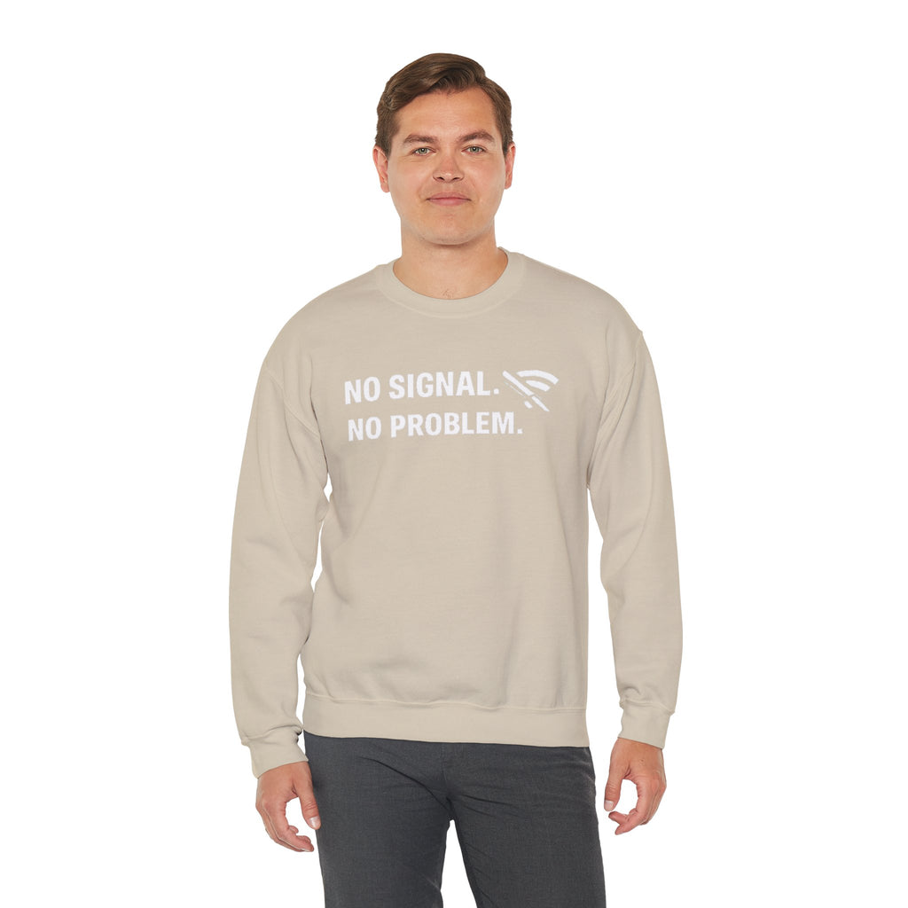"No Signal, No Problem" Unisex Heavy Blend™ Tech Humor Crewneck Sweatshirt