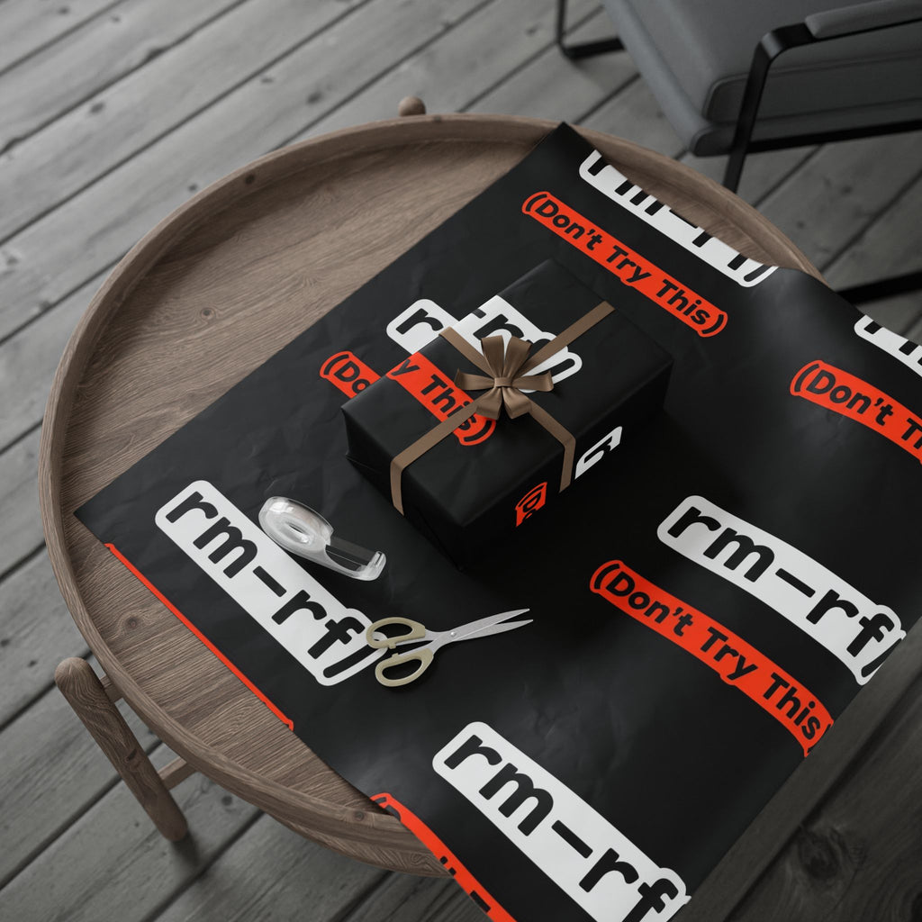 "rm -rf/ (Don't Try This)" Funny IT Gift Wrap for Techs Tech Humor Wrapping Paper
