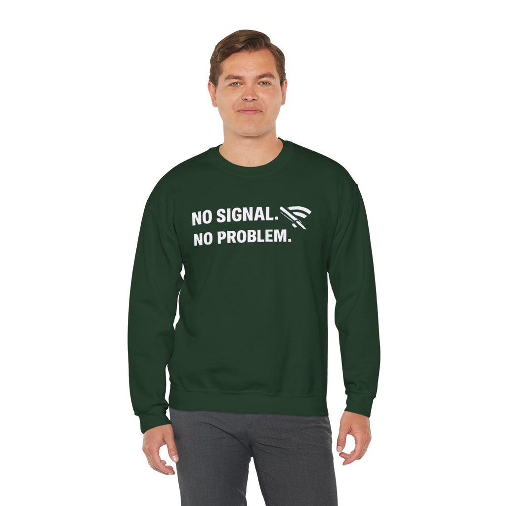 "No Signal, No Problem" Unisex Heavy Blend™ Tech Humor Crewneck Sweatshirt