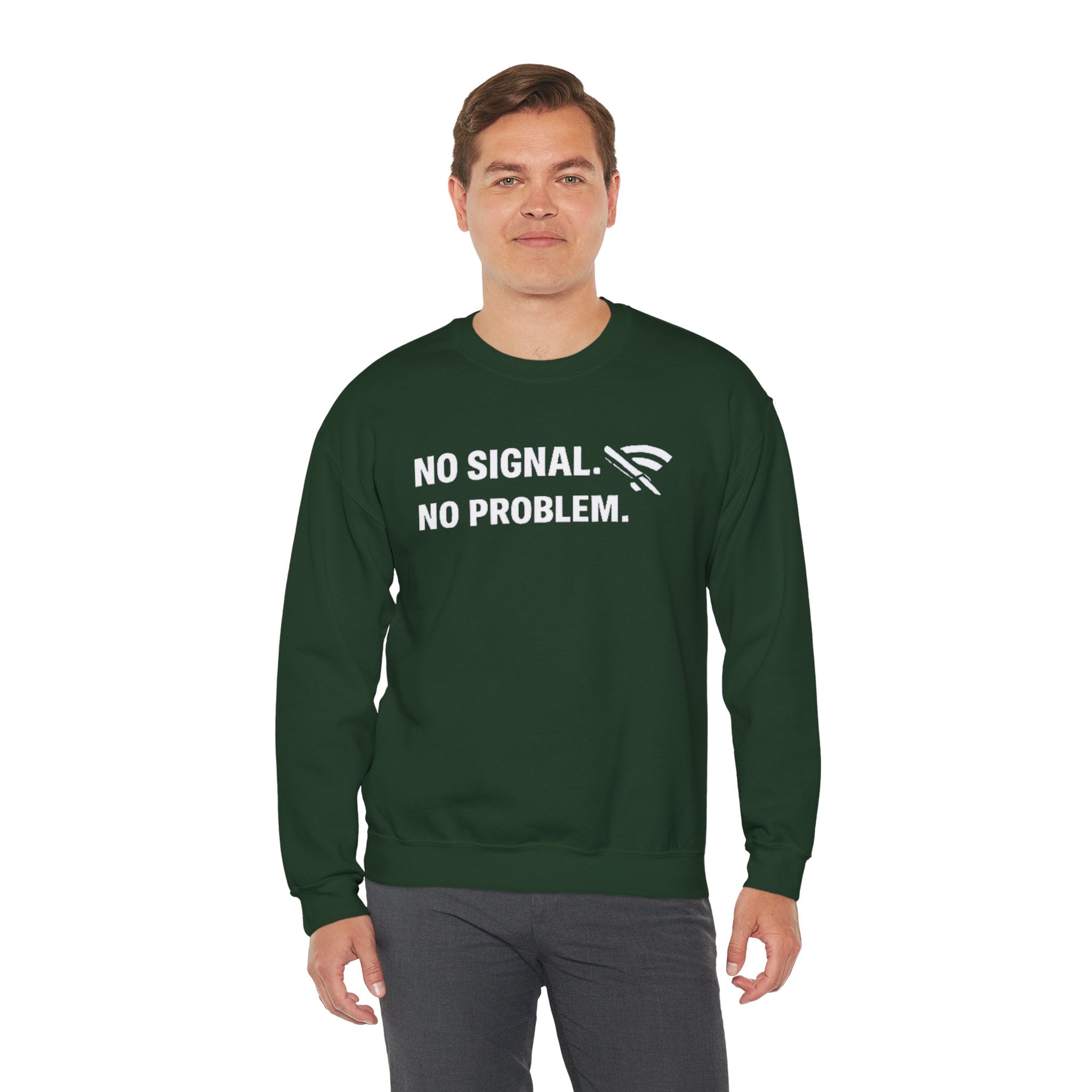 "No Signal, No Problem" Unisex Heavy Blend™ Tech Humor Crewneck Sweatshirt