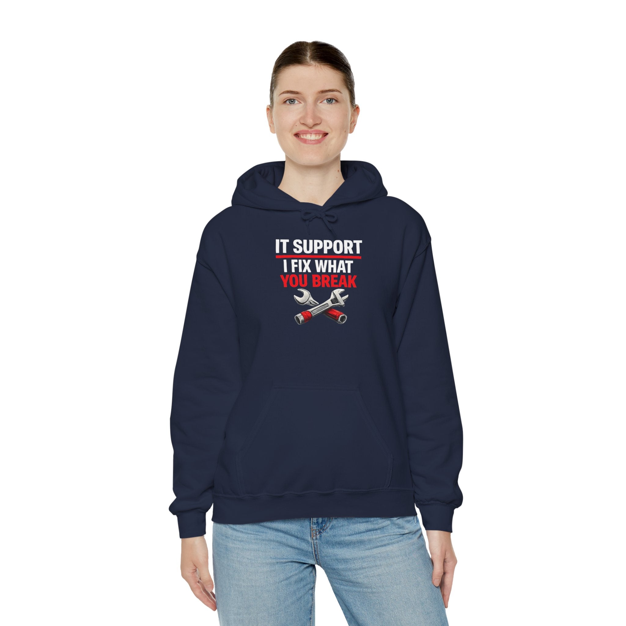 "IT Support: I Fix What You Break" IT Humor Unisex Heavy Blend™ Hoodie
