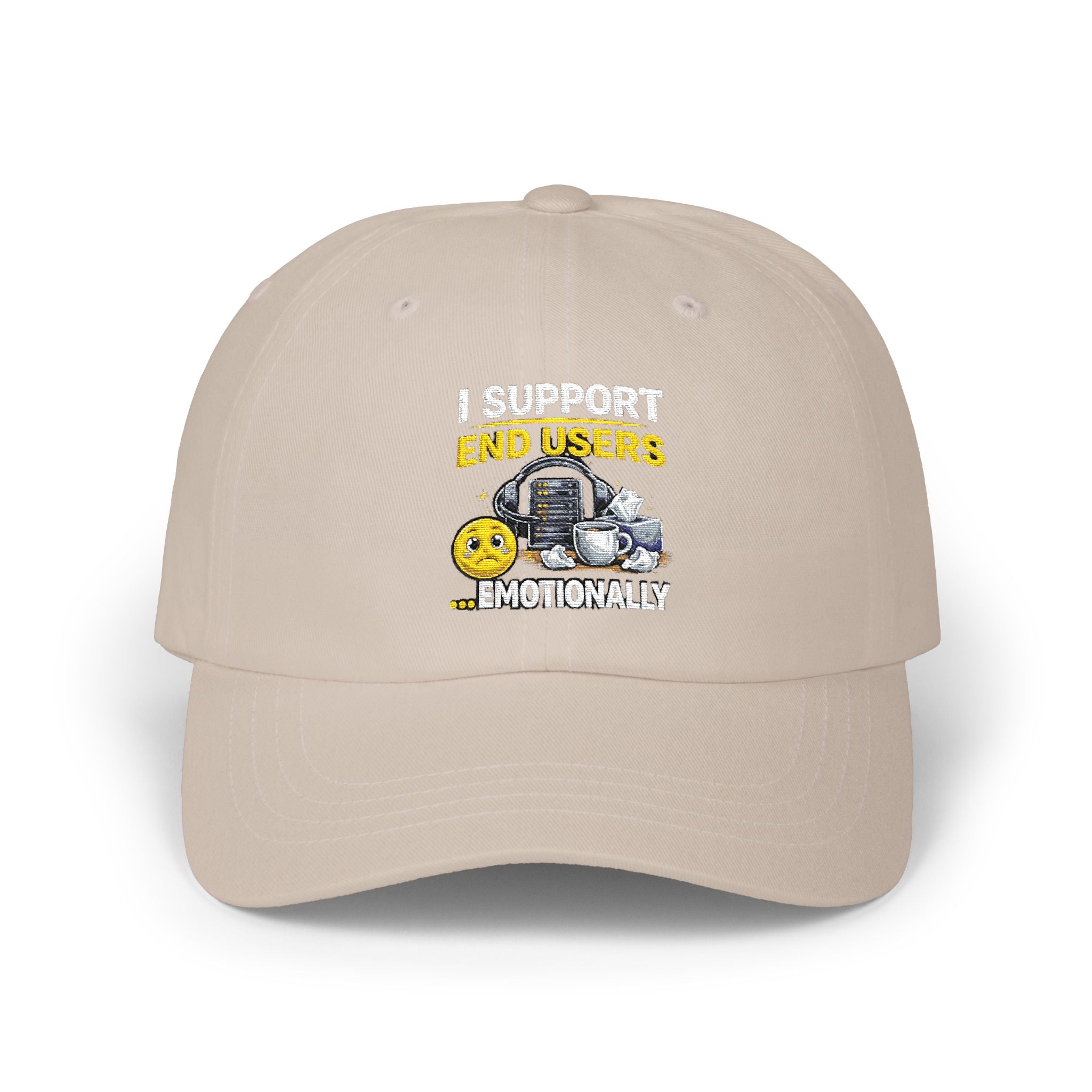 "I Support End Users...Emotionally" Tech Humor Funny IT Baseball Hat/Cap