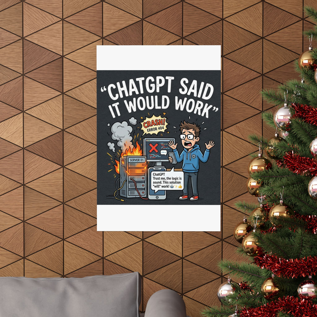 "ChatGPT Said It Would Work" Tech Humor Funny IT Matte Vertical Poster