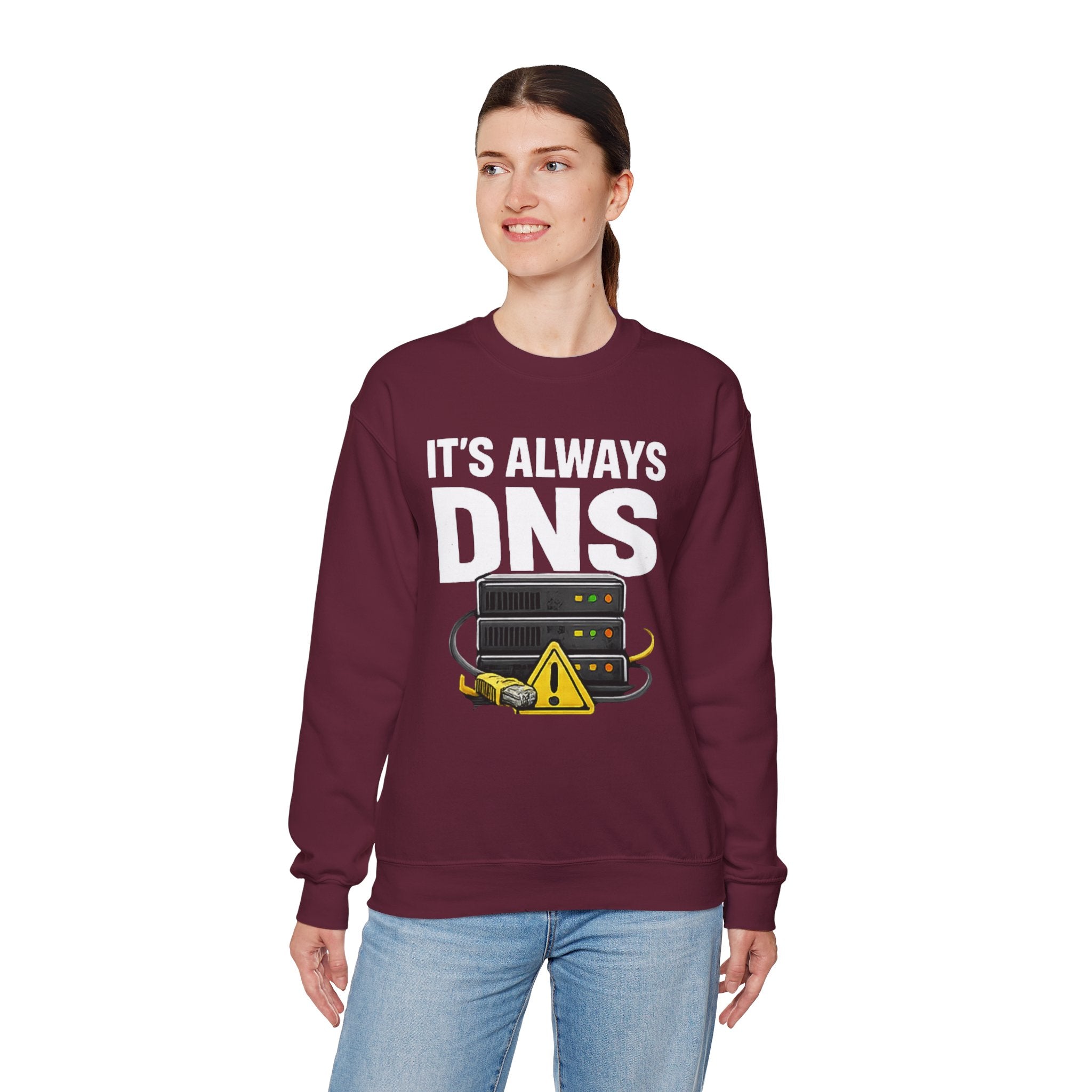 "Its Always DNS" Unisex Heavy Blend™ Crewneck Sweatshirt
