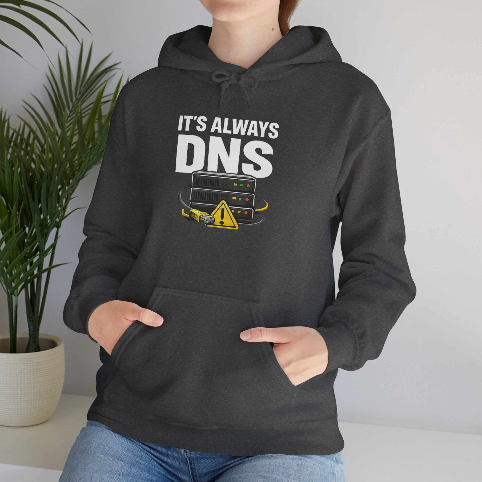 "It's Always DNS" Tech Humor Unisex Heavy Blend™ Hoodie