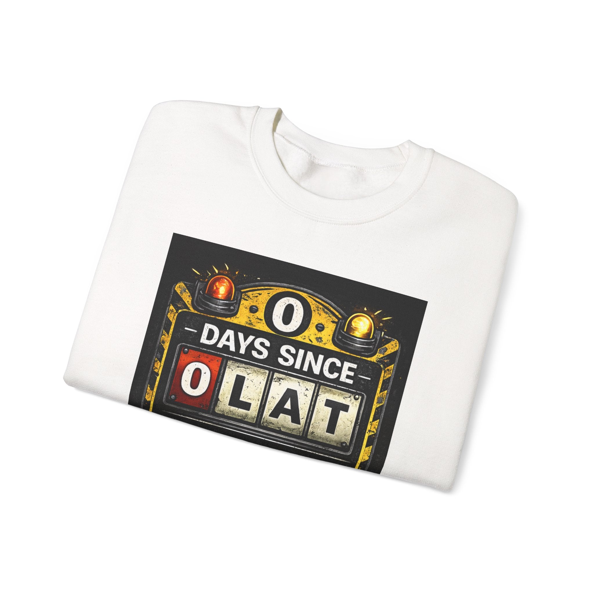 "0 Days Since Last IT Incident" Funny Tech Support Crewneck Sweatshirt
