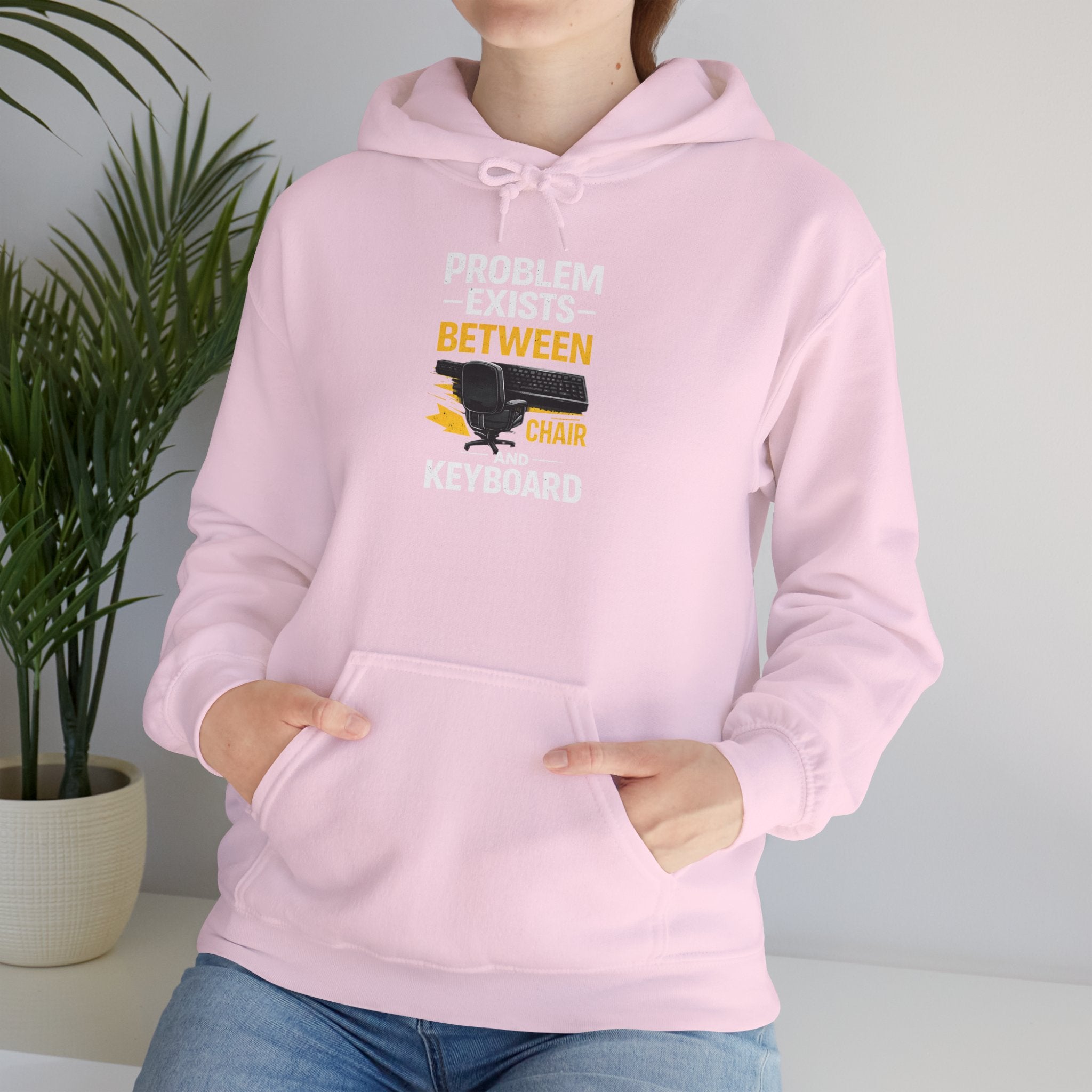 "Problem Exists Between Chair and Keyboard" — Funny IT Programmer Hoodie