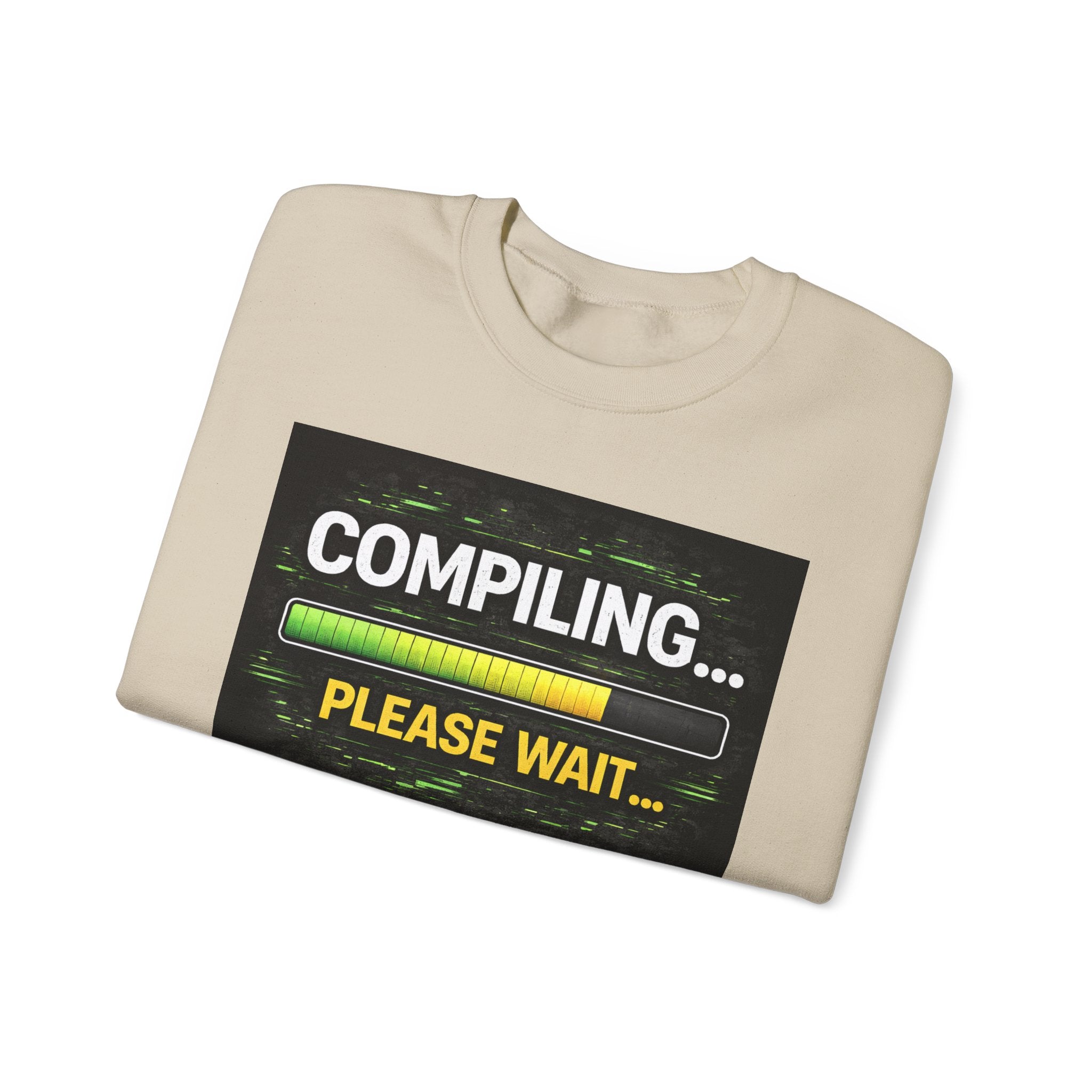 "Compiling... Please Wait" Tech Humor Crewneck Sweatshirt