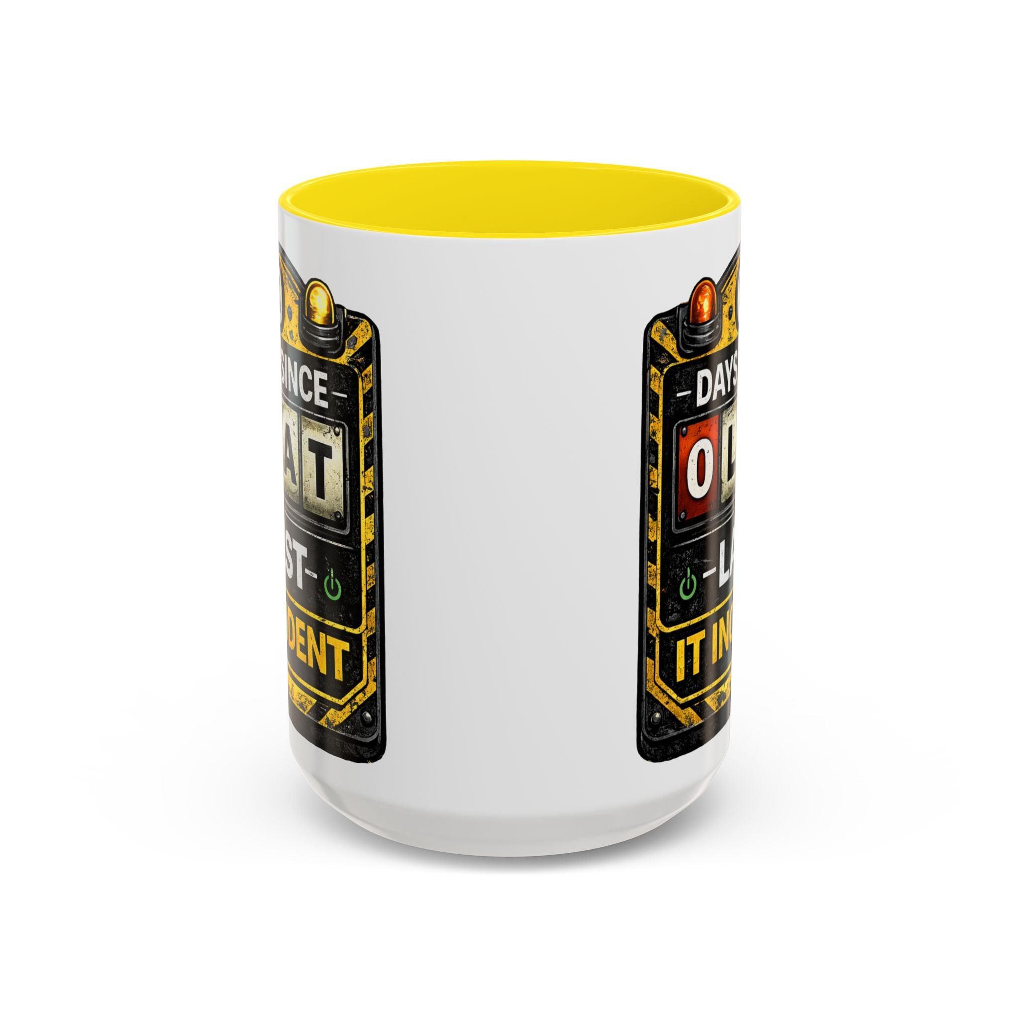 "0 Days Since Last IT Incident" IT Humor Accent Coffee Mug (11, 15oz)