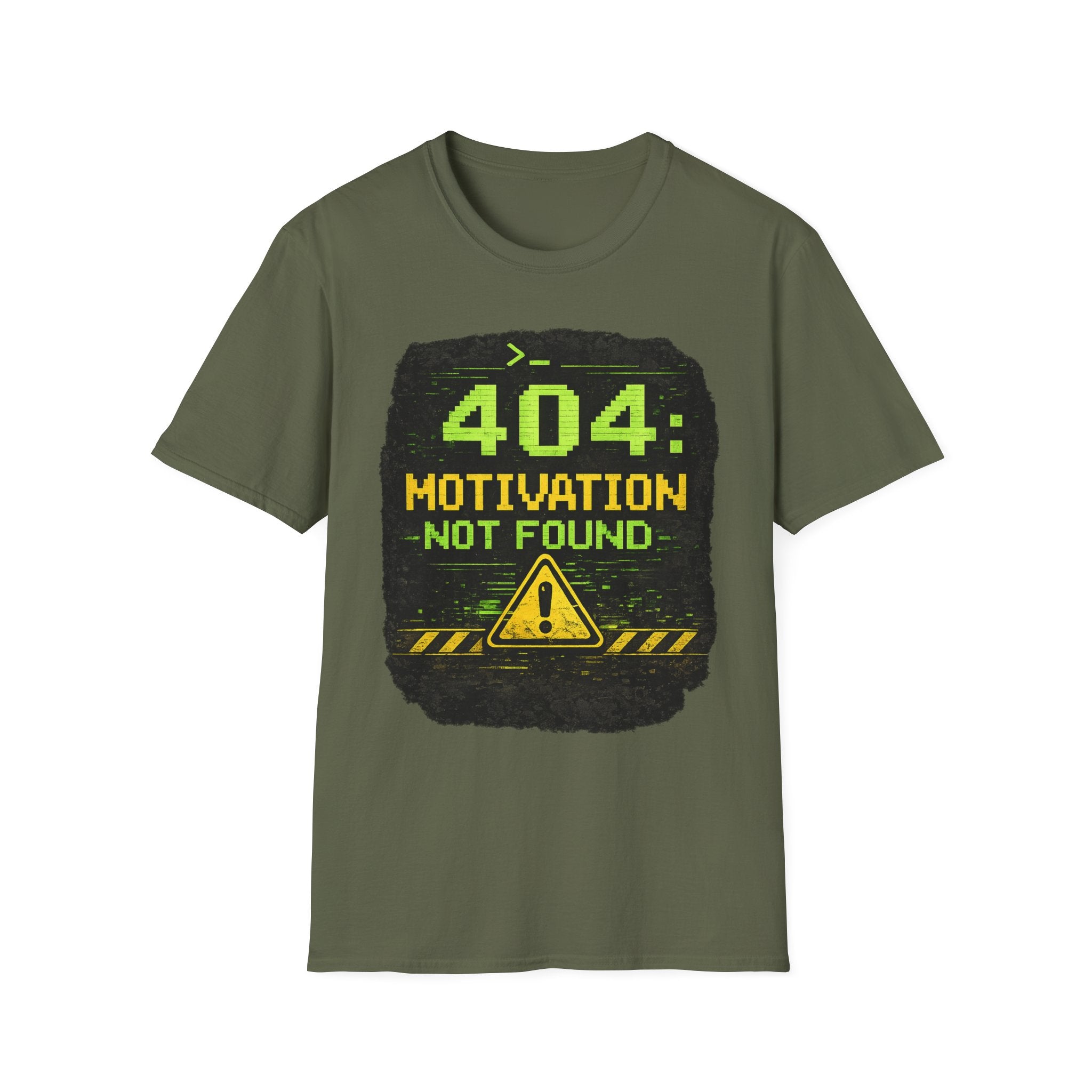 "404: Motivation Not Found" Funny IT Graphic Tee- Tech Humor T-Shirt