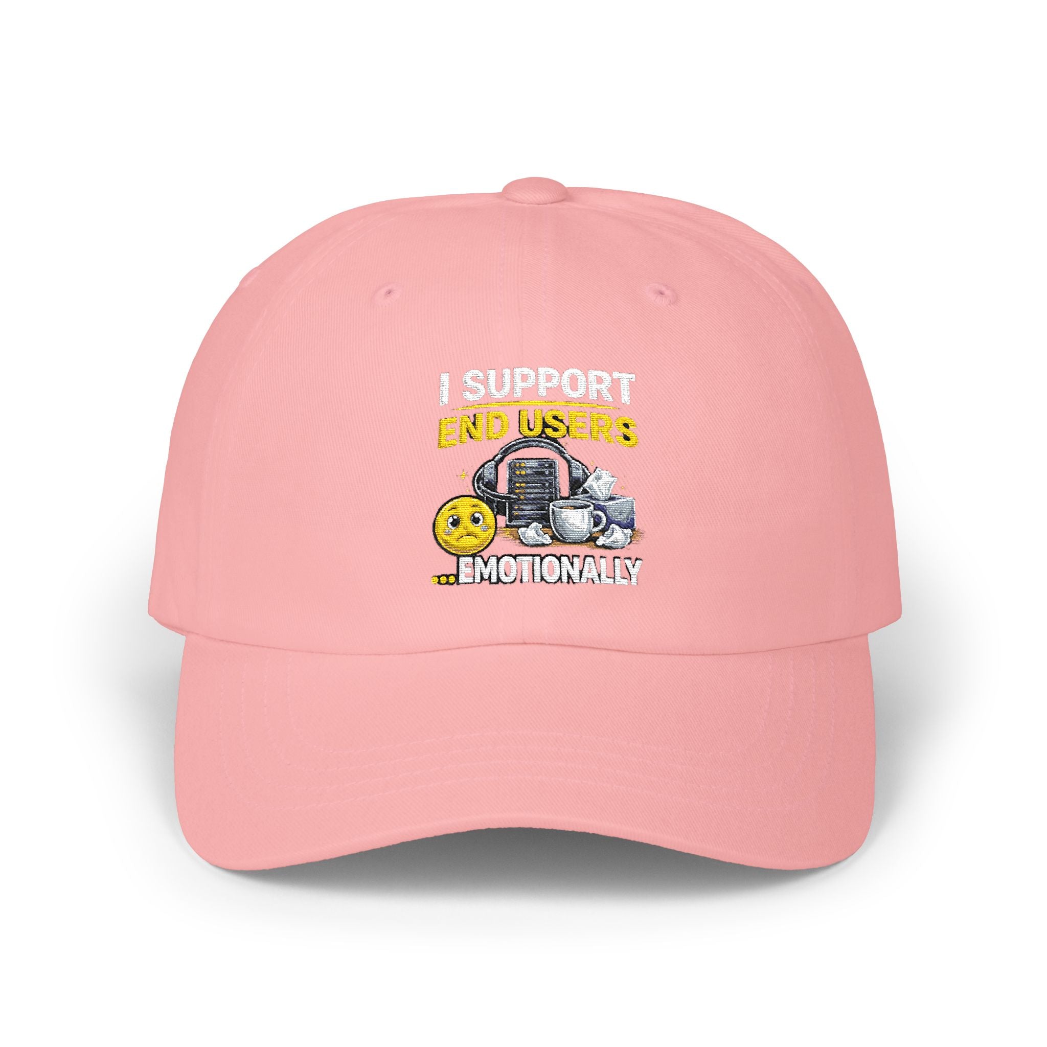 "I Support End Users...Emotionally" Tech Humor Funny IT Baseball Hat/Cap