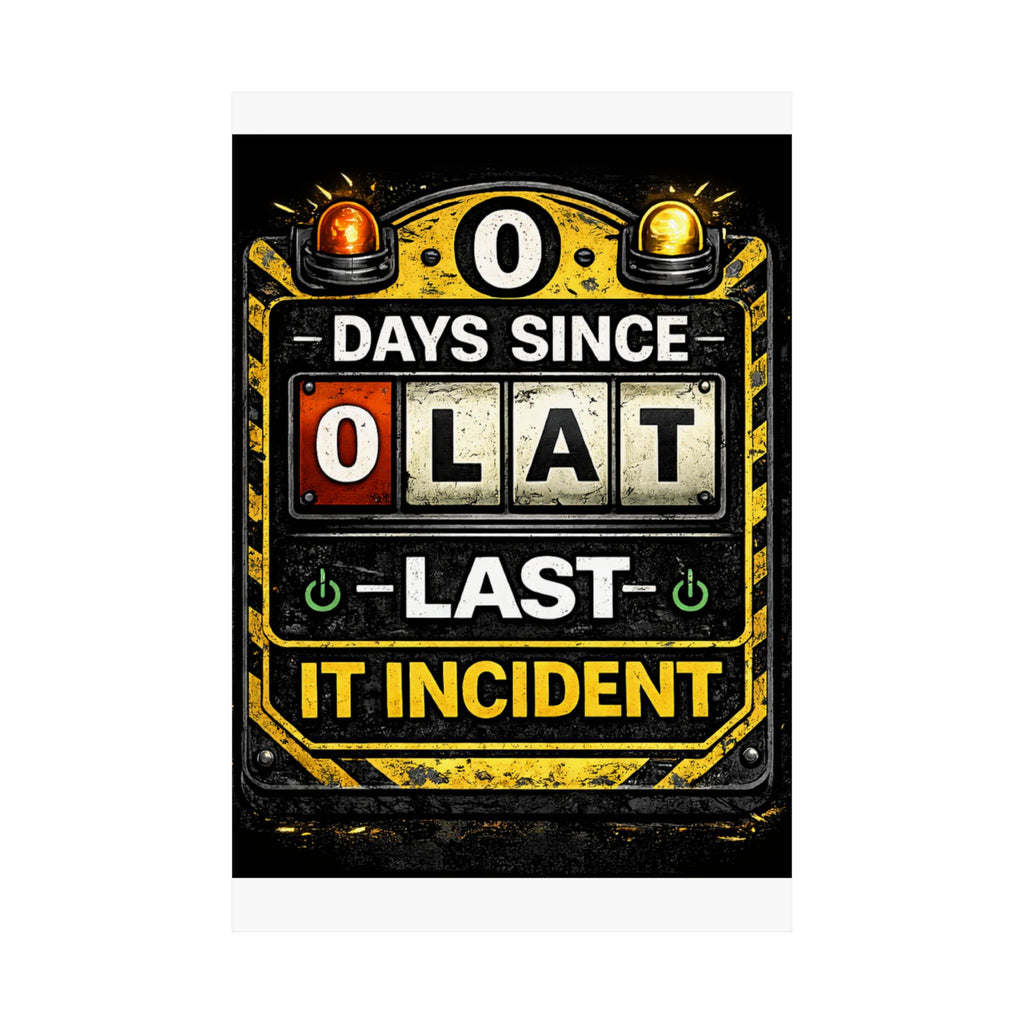 "0 Days Since Last IT Incident" Funny IT Tech Humor Matte Vertical Posters