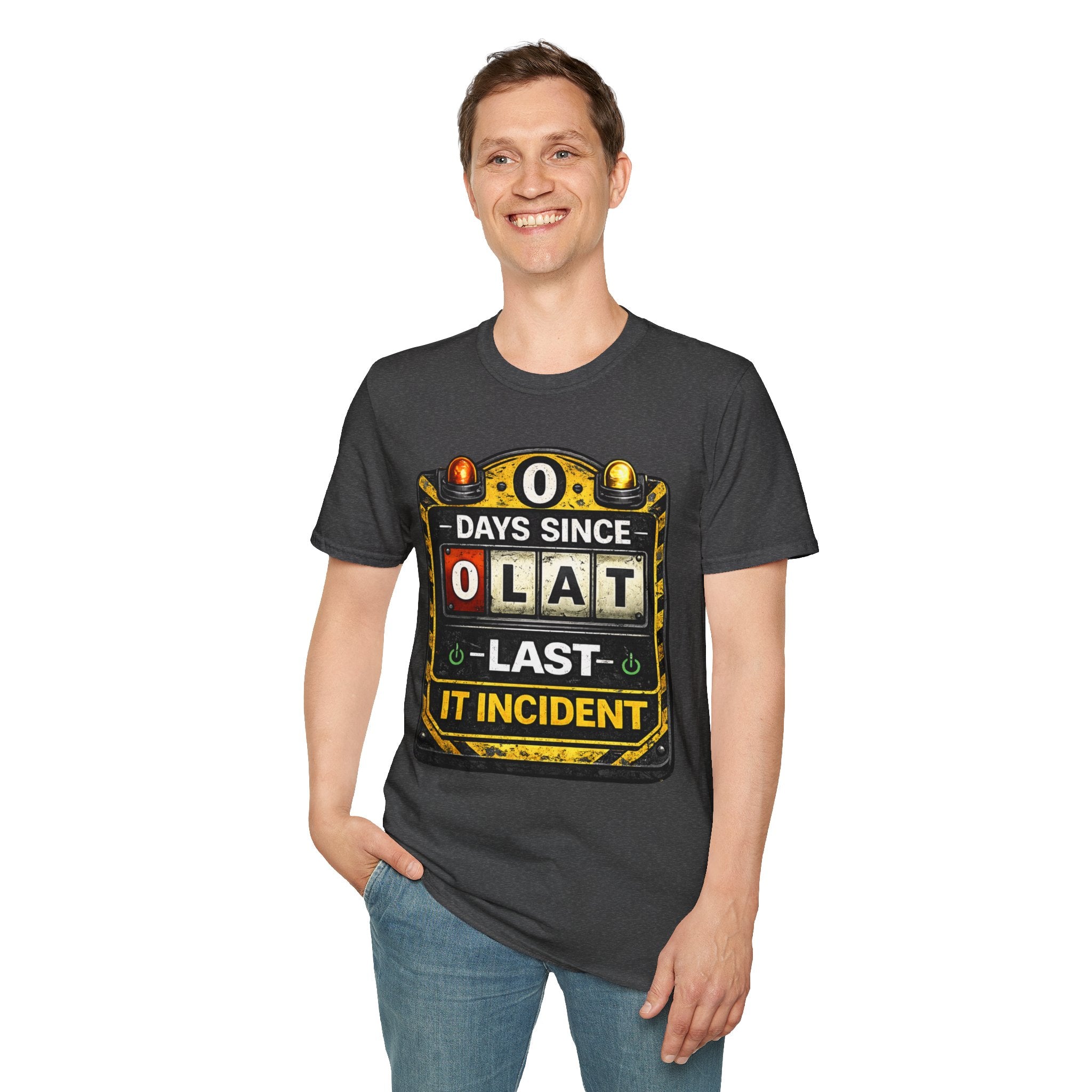 "0 Days Since Last IT Incident" Funny IT Tech Humor T-Shirt