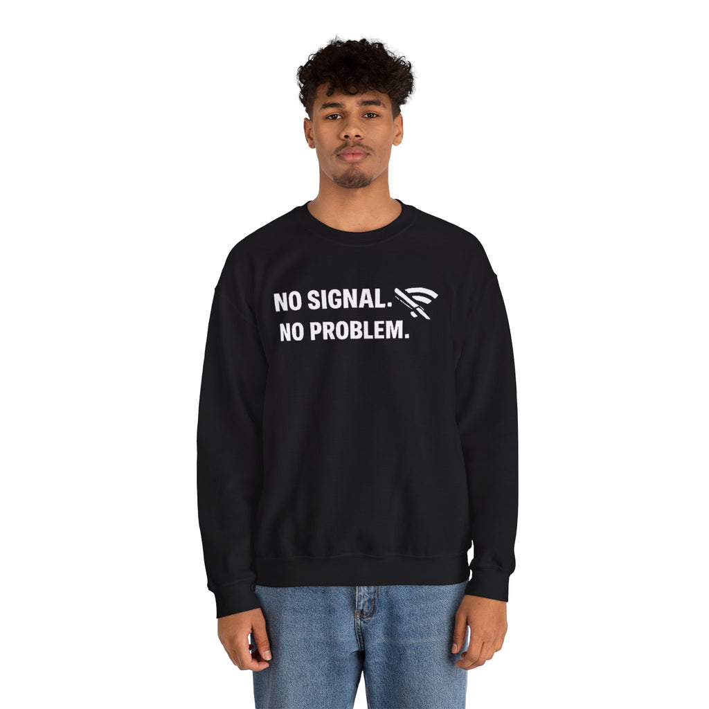 "No Signal, No Problem" Unisex Heavy Blend™ Tech Humor Crewneck Sweatshirt
