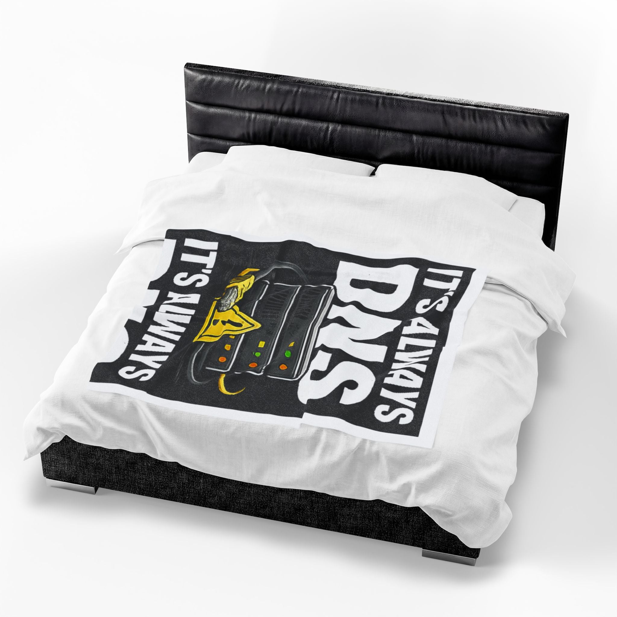 "It's Always DNS" Tech Humor Funny IT Velveteen Plush Blanket