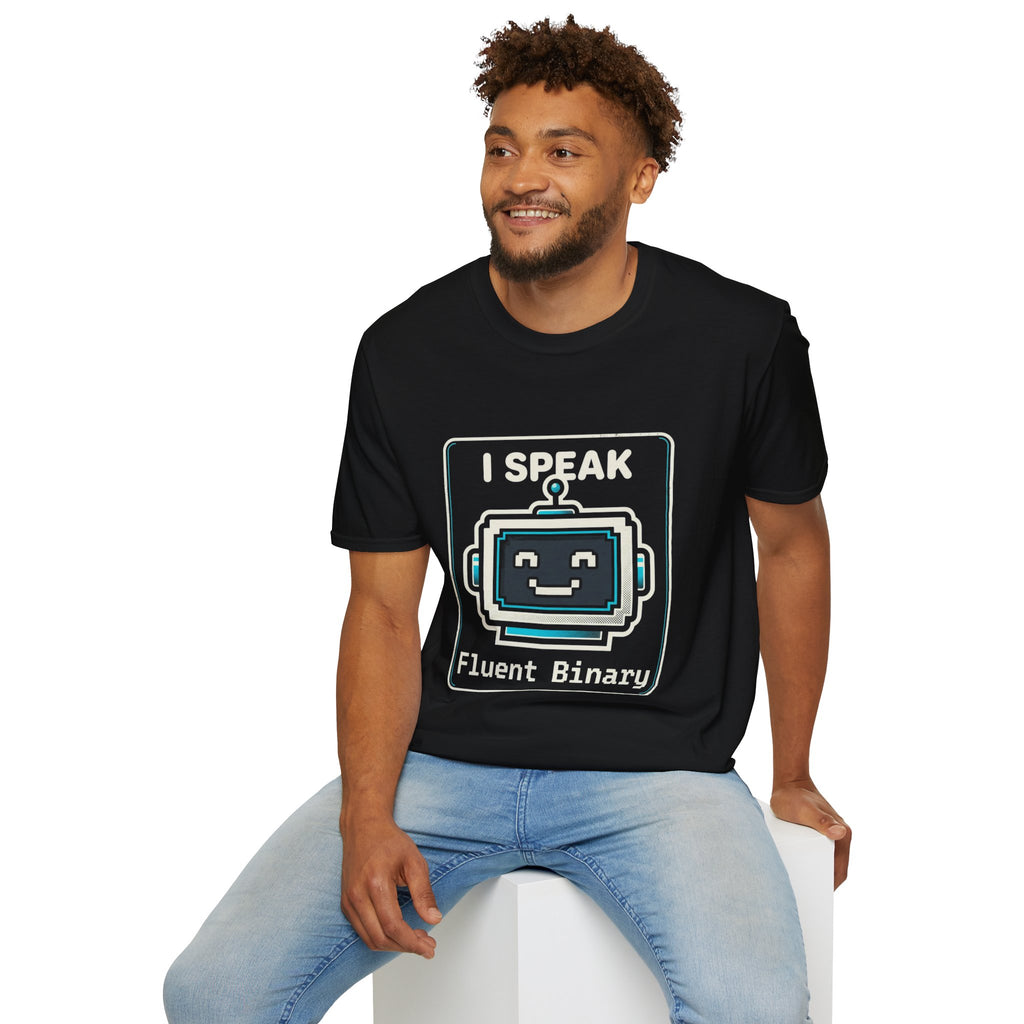 "I Speak Fluent Binary" Funny IT Programmer Tech Humor Graphic Tee