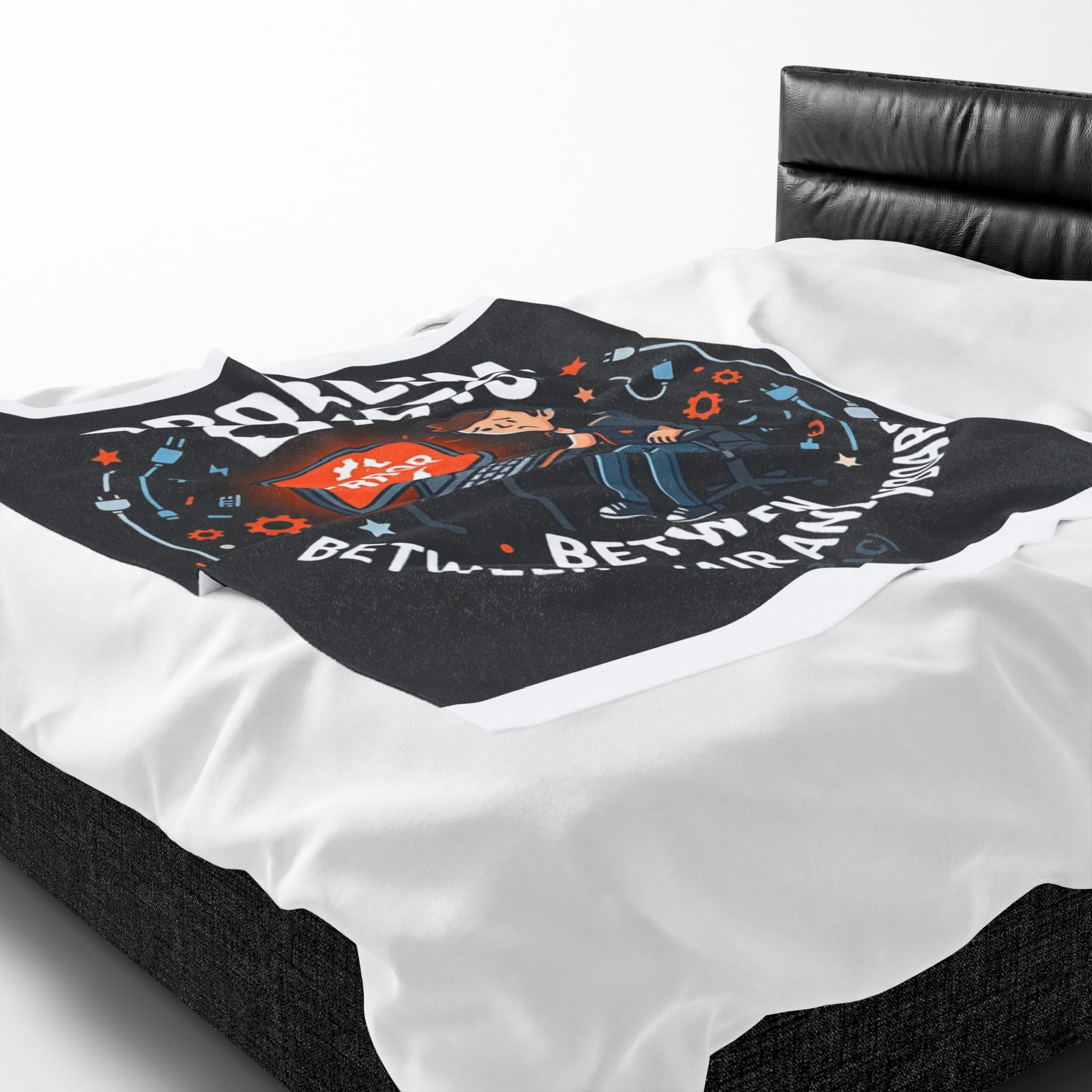 "Problem Exists Between Chair & Keyboard" Tech Humor Funny IT Velveteen Plush Blanket