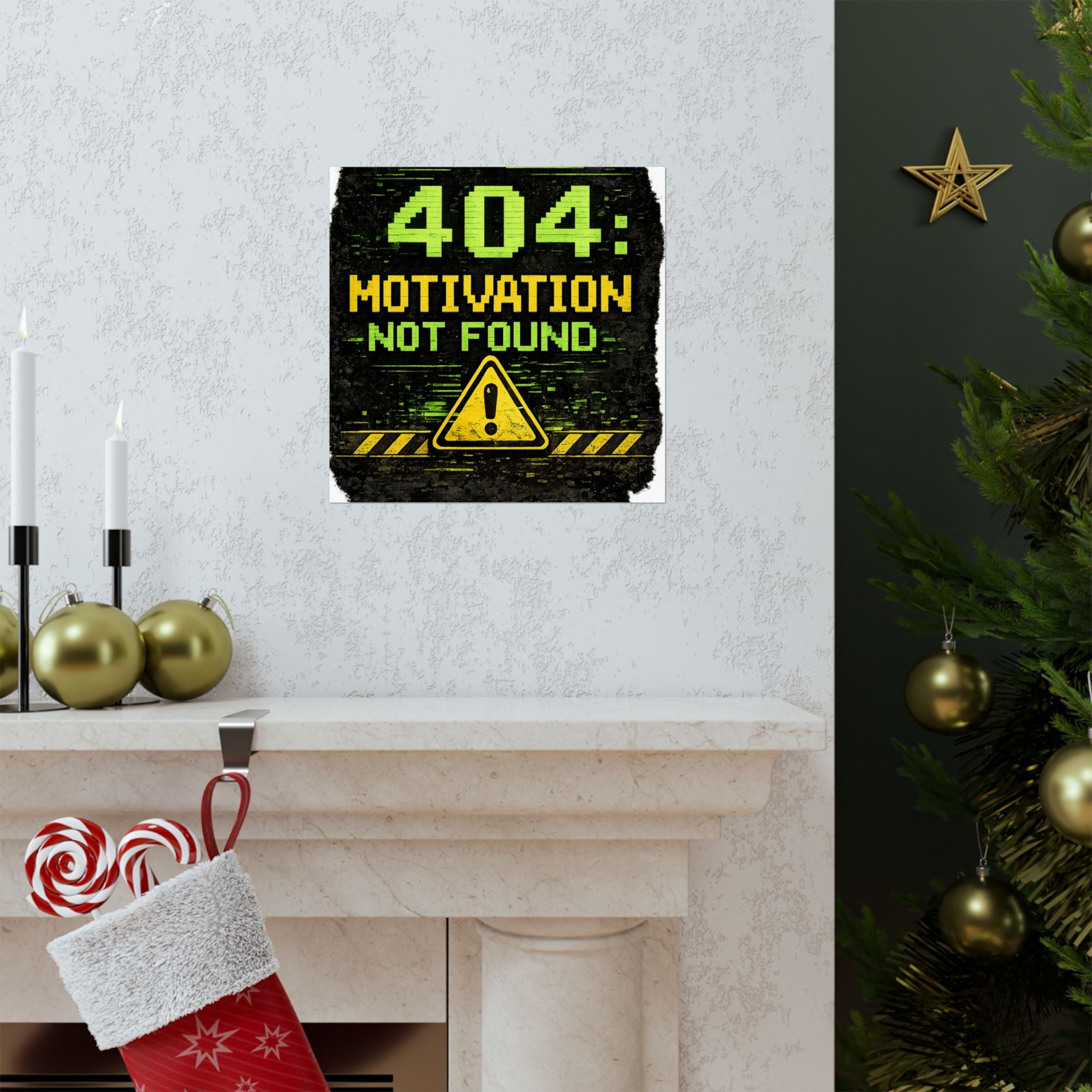 "Error 404 Motivation Not Found" Geek Tech Humor Funny IT Matte Vertical Posters