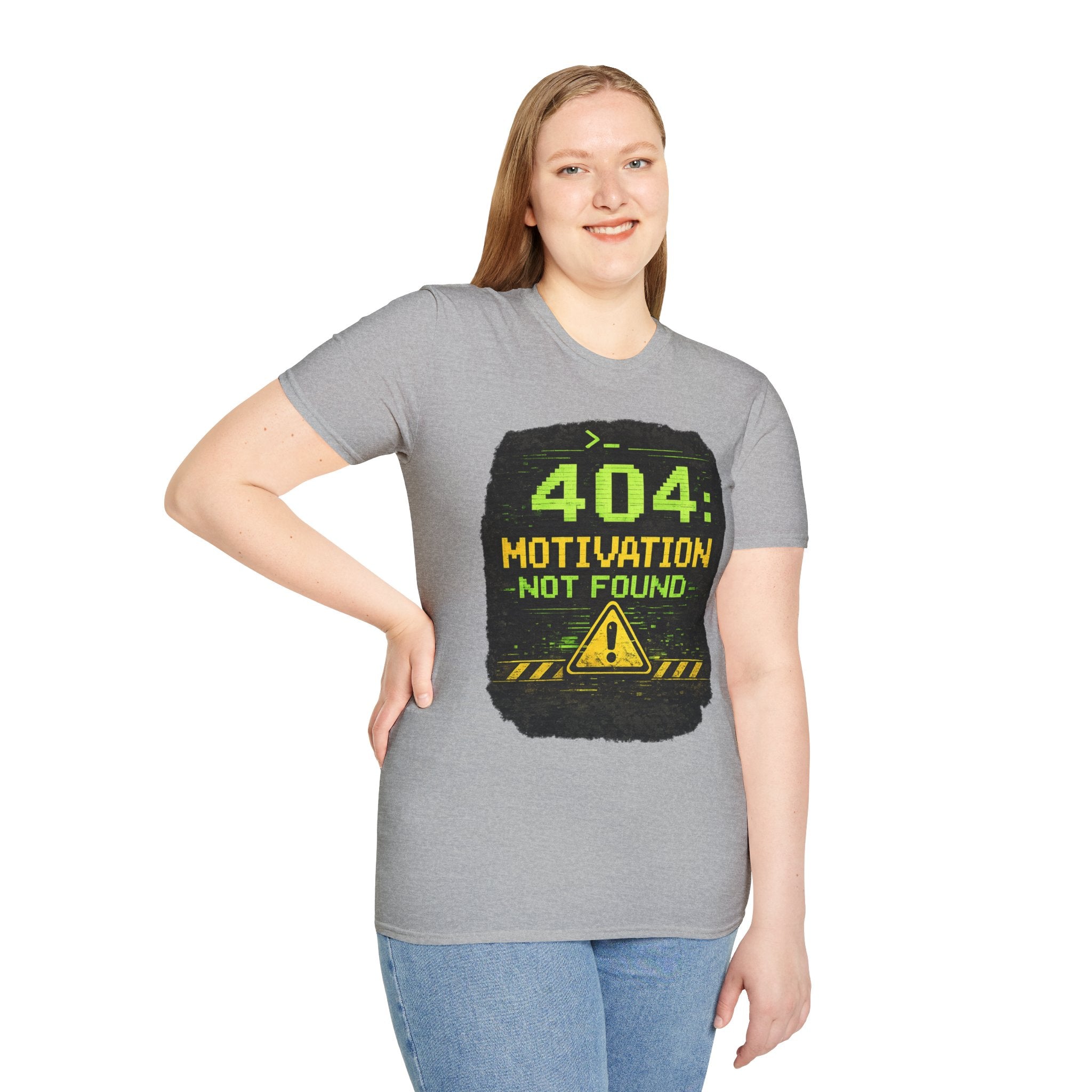 "404: Motivation Not Found" Funny IT Graphic Tee- Tech Humor T-Shirt