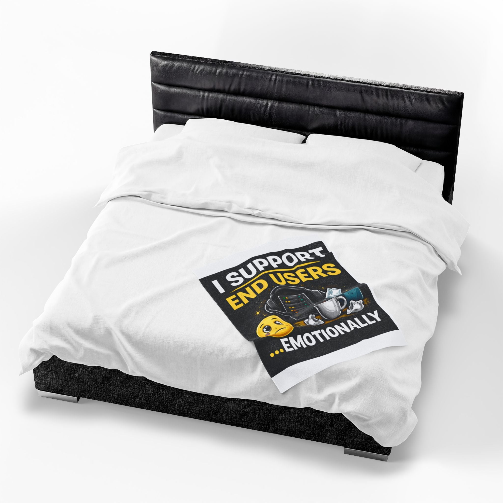 "I Support End Users... Emotionally" Tech Humor Funny IT Velveteen Plush Blanket