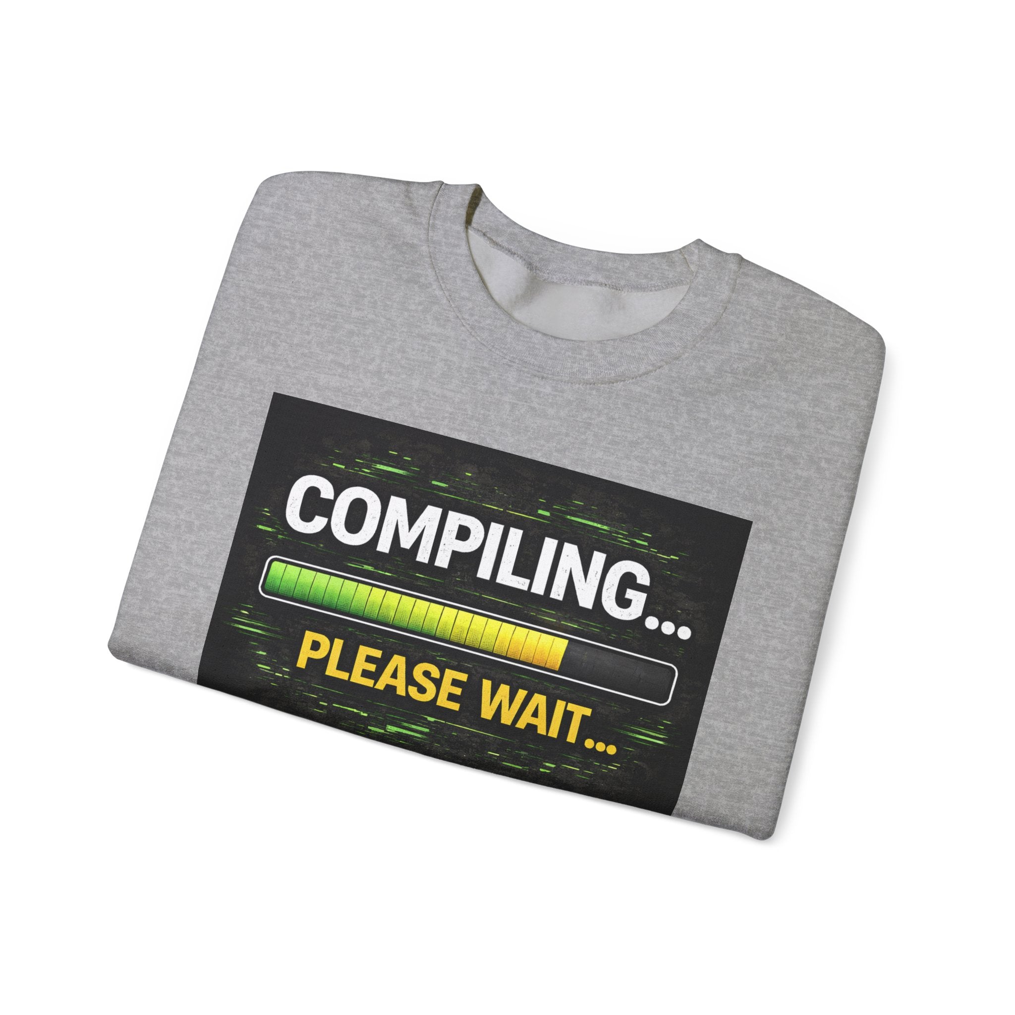 "Compiling... Please Wait" Tech Humor Crewneck Sweatshirt