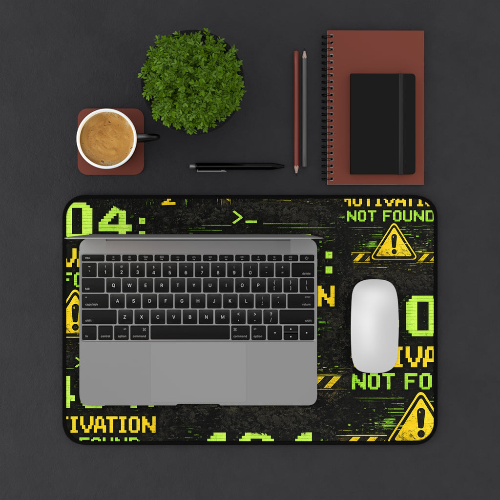 "404 Motivation Not Found" Funny IT Mouse Pad Gamer/Programmer Tech Humor Desk Mat