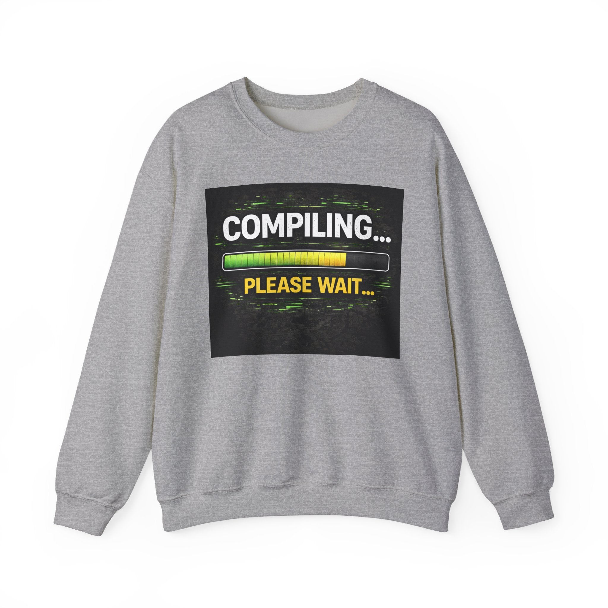 "Compiling... Please Wait" Tech Humor Crewneck Sweatshirt