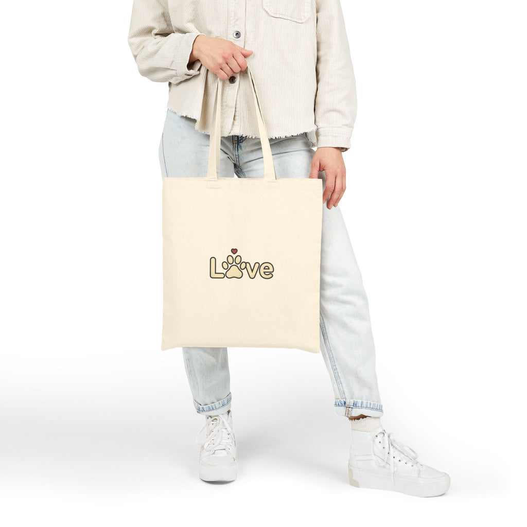 Love Paw Design | Dog Mom, Rescue Pride, Fur Baby Canvas Tote Bag