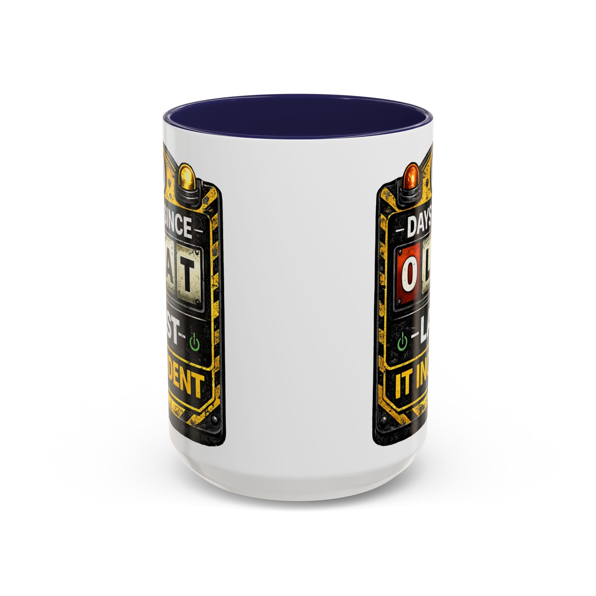 "0 Days Since Last IT Incident" IT Humor Accent Coffee Mug (11, 15oz)