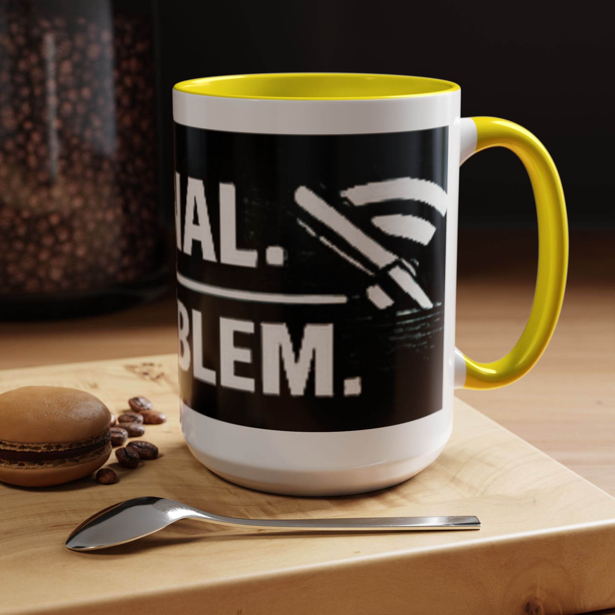 "No Signal No Problem" IT Humor Accent Coffee Mug (11, 15oz)