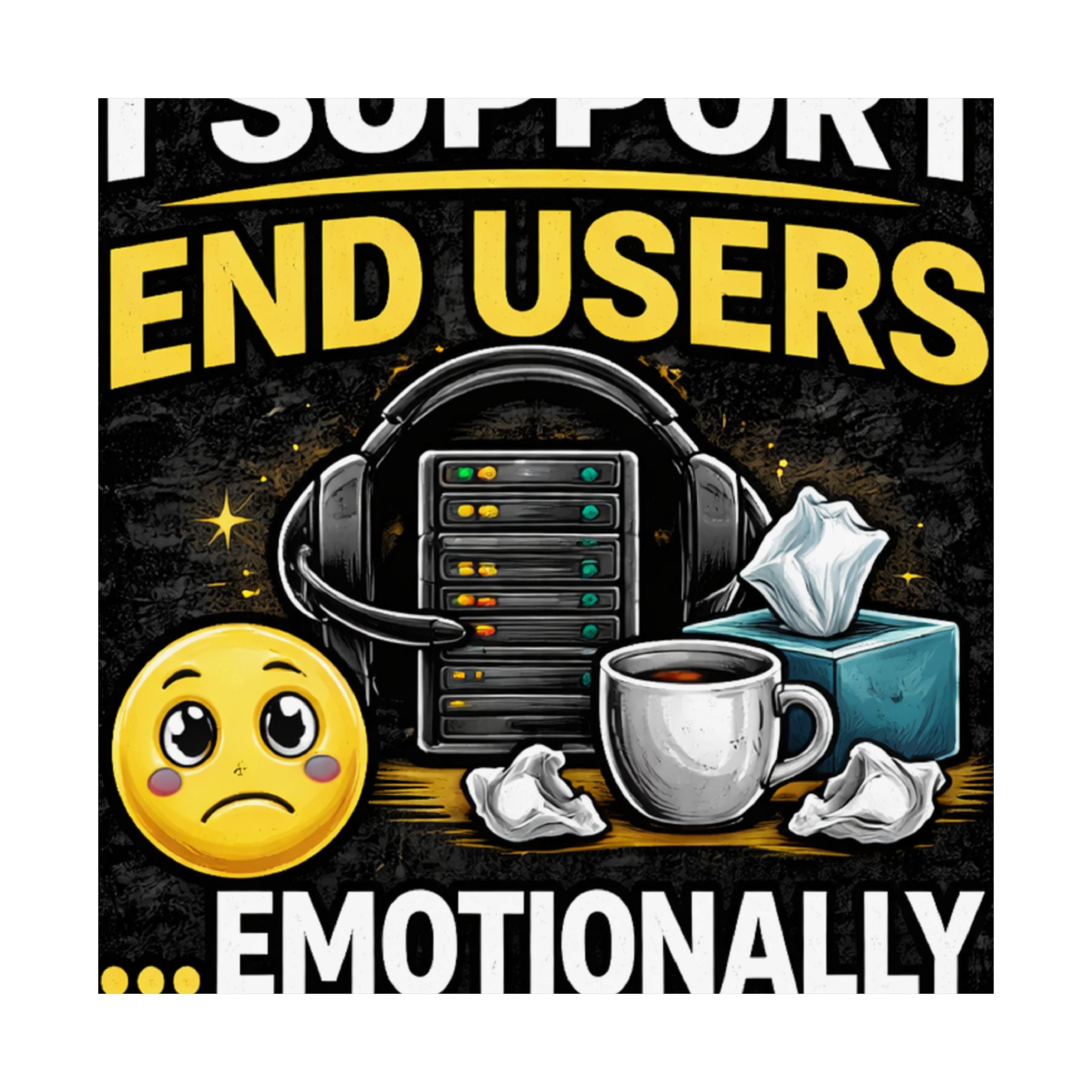 "I Support End Users.... Emotionally" Tech Humor Funny IT Matte Vertical Posters