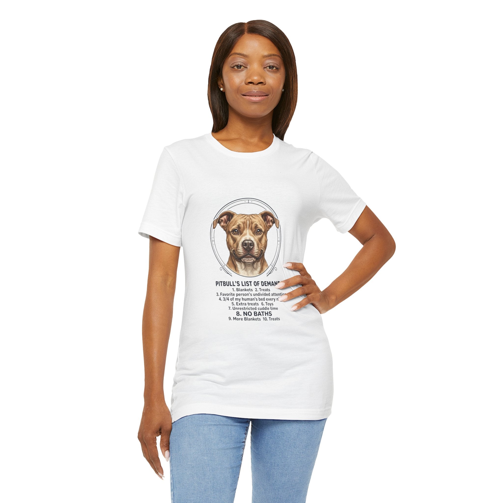 Pitbull Mom List of Demands T-Shirt | Dog Mom, Rescue Pride Tee