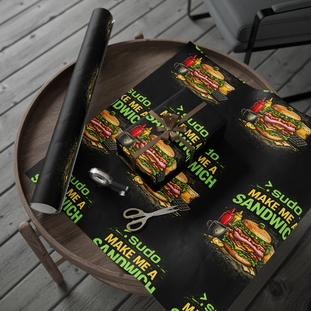 ">.Sudo Make Me ASandwich" Funny IT Wrapping Paper – Funny Tech Gift Wrap