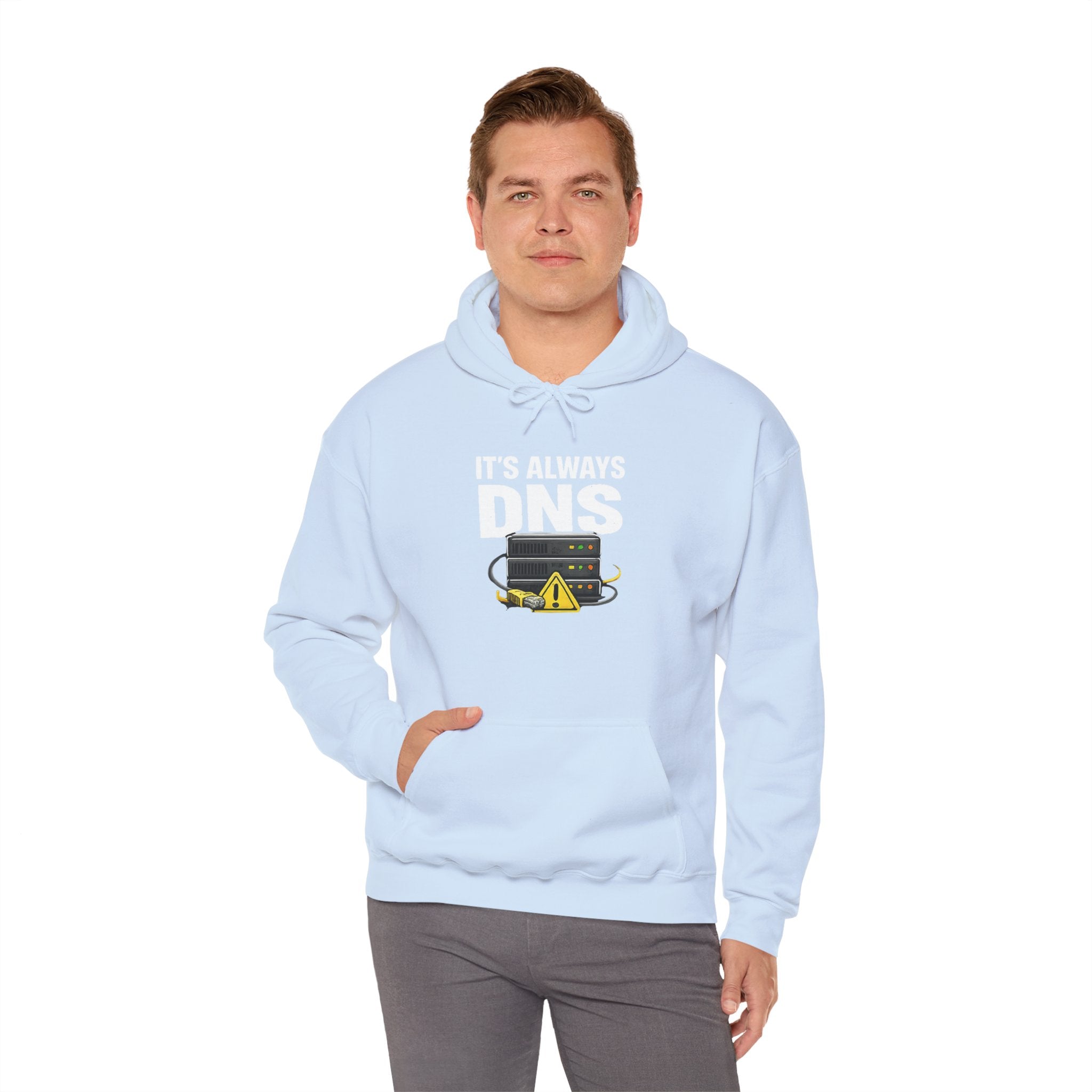"It's Always DNS" Tech Humor Unisex Heavy Blend™ Hoodie