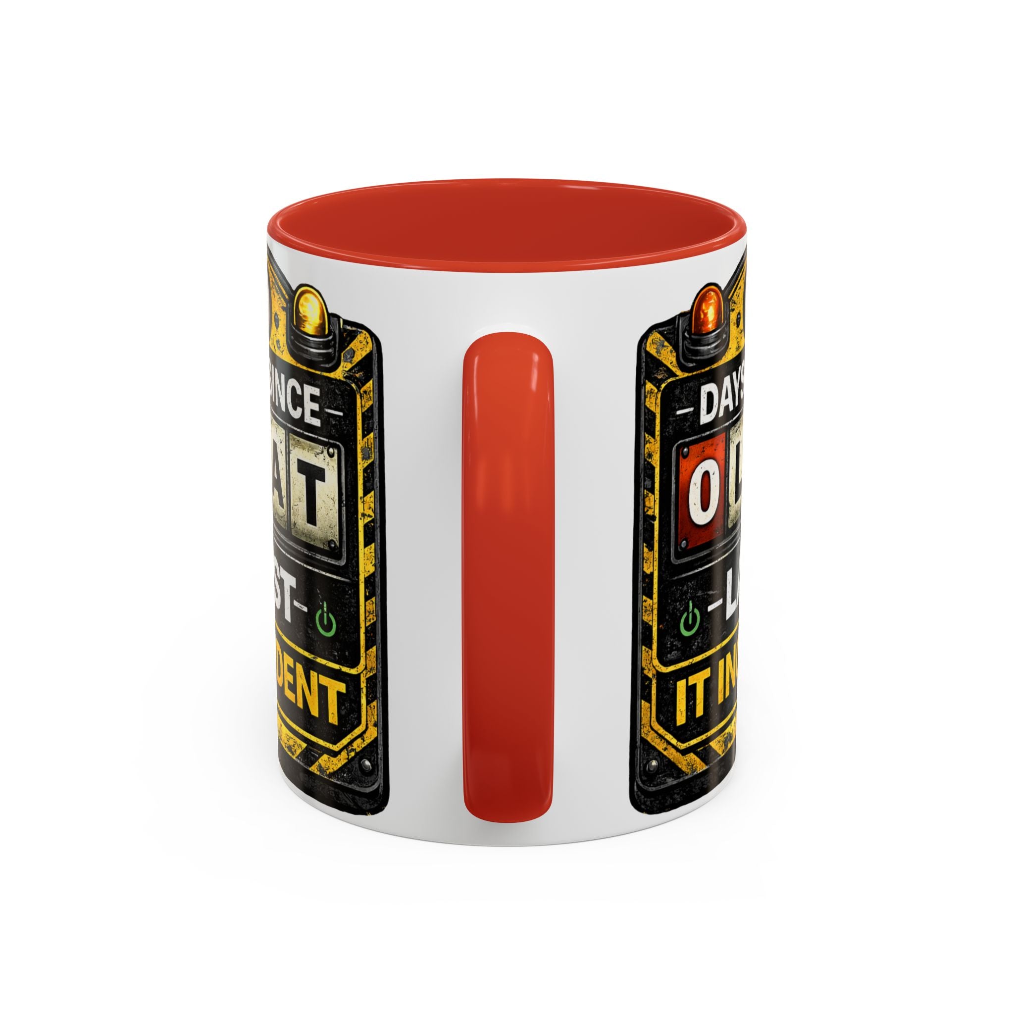 "0 Days Since Last IT Incident" IT Humor Accent Coffee Mug (11, 15oz)