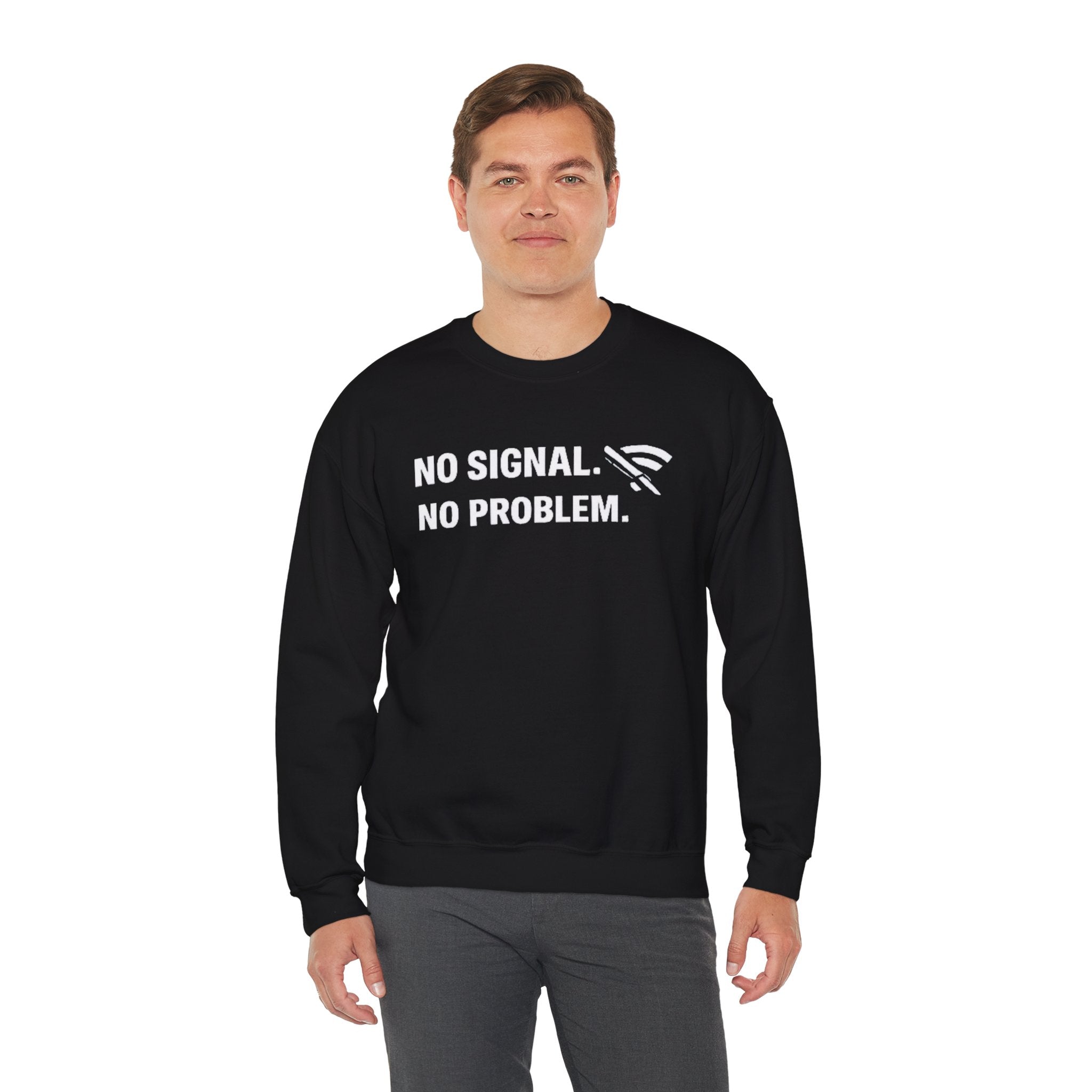 "No Signal, No Problem" Unisex Heavy Blend™ Tech Humor Crewneck Sweatshirt