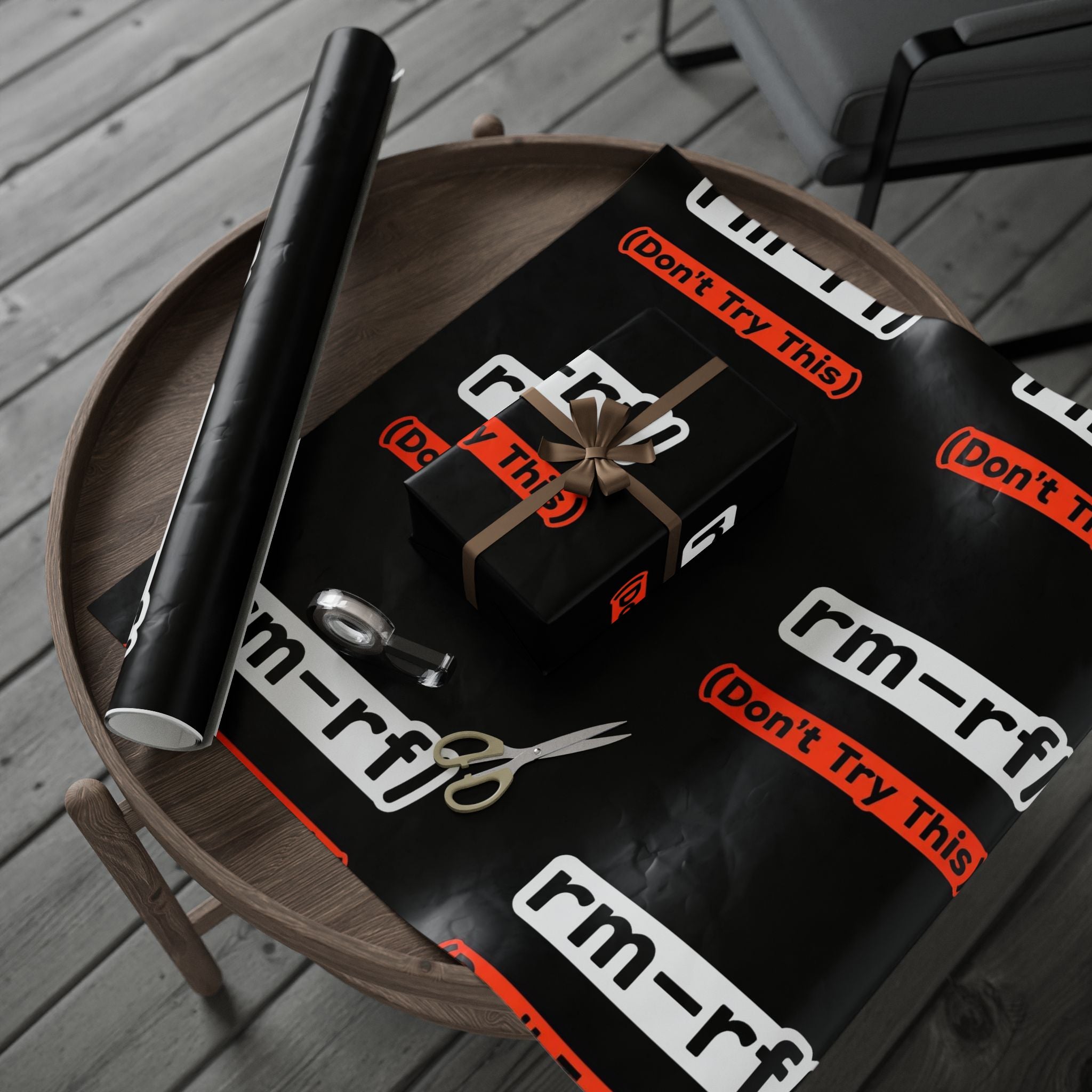 "rm -rf/ (Don't Try This)" Funny IT Gift Wrap for Techs Tech Humor Wrapping Paper