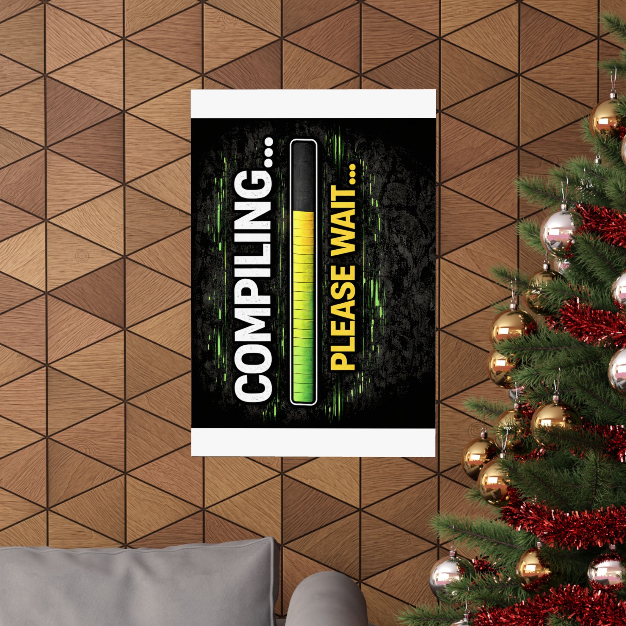 "Compiling... Please Wait" Tech Geek Humor Funny IT Matte Vertical Posters