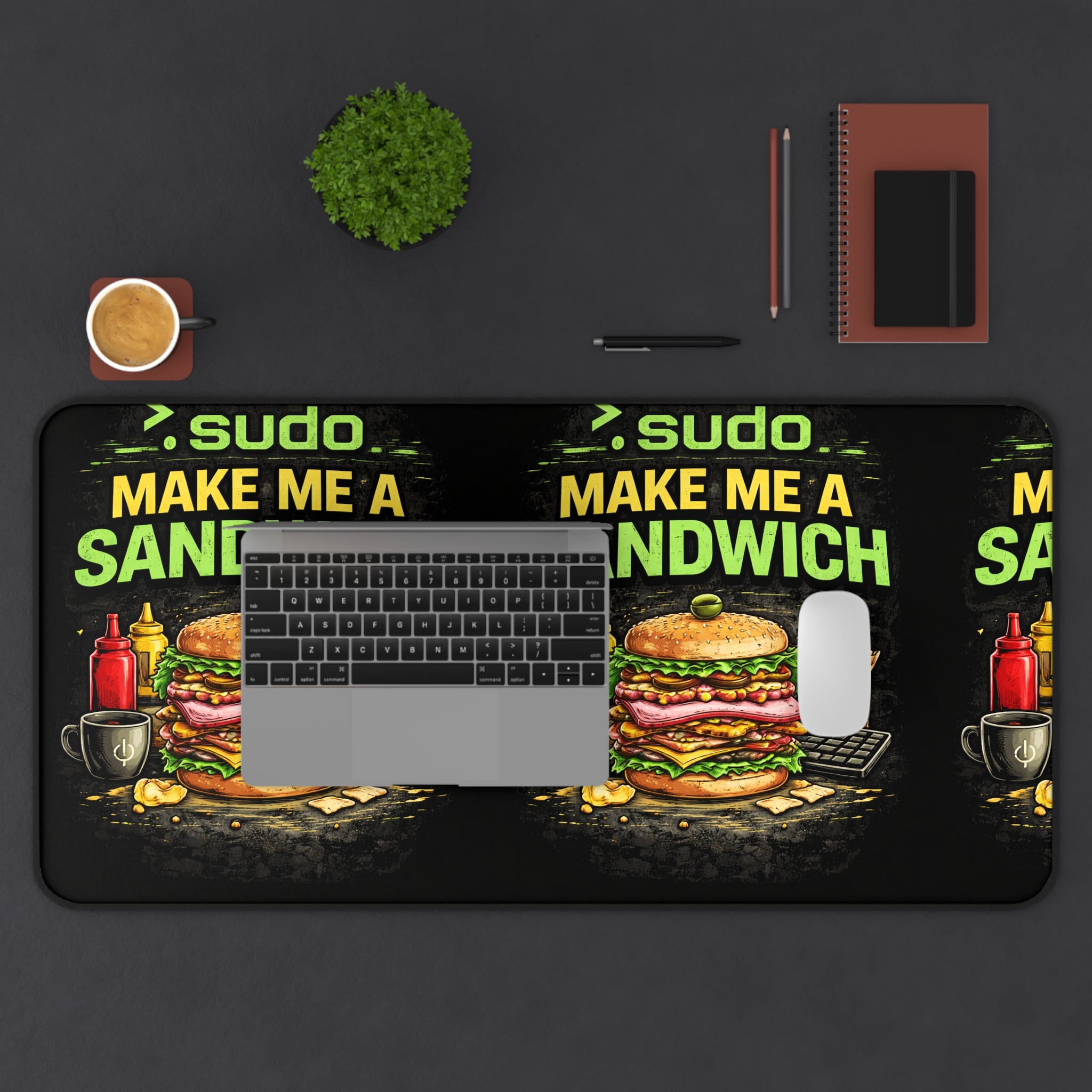 ">. sudo make me a sandwich" Funny IT Mouse Pad Programmer Gaming Tech Humor Desk Mat