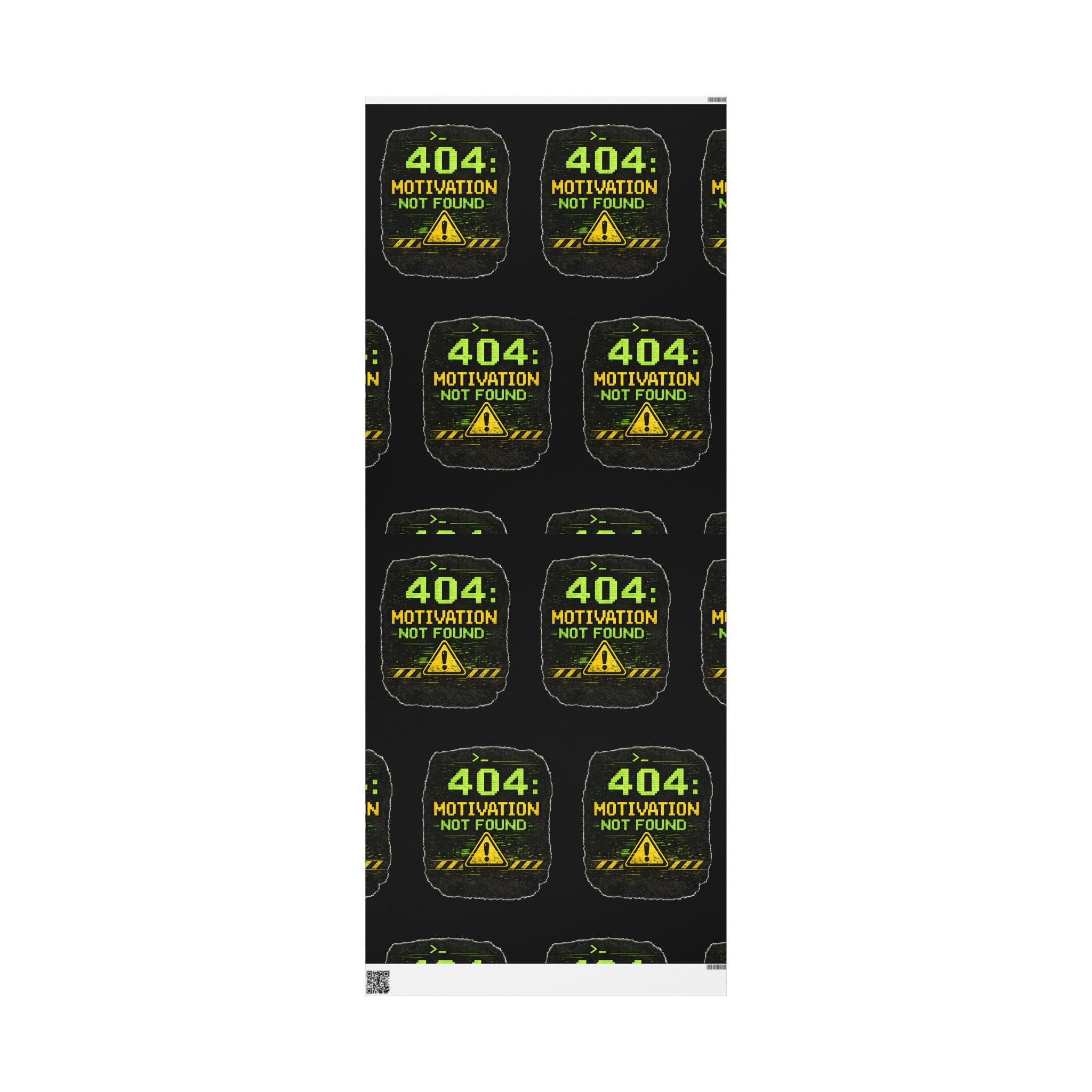 "404 Motivation Not Found" IT Tech Humor Error Pattern Gift Wrap Funny IT Wrapping Paper