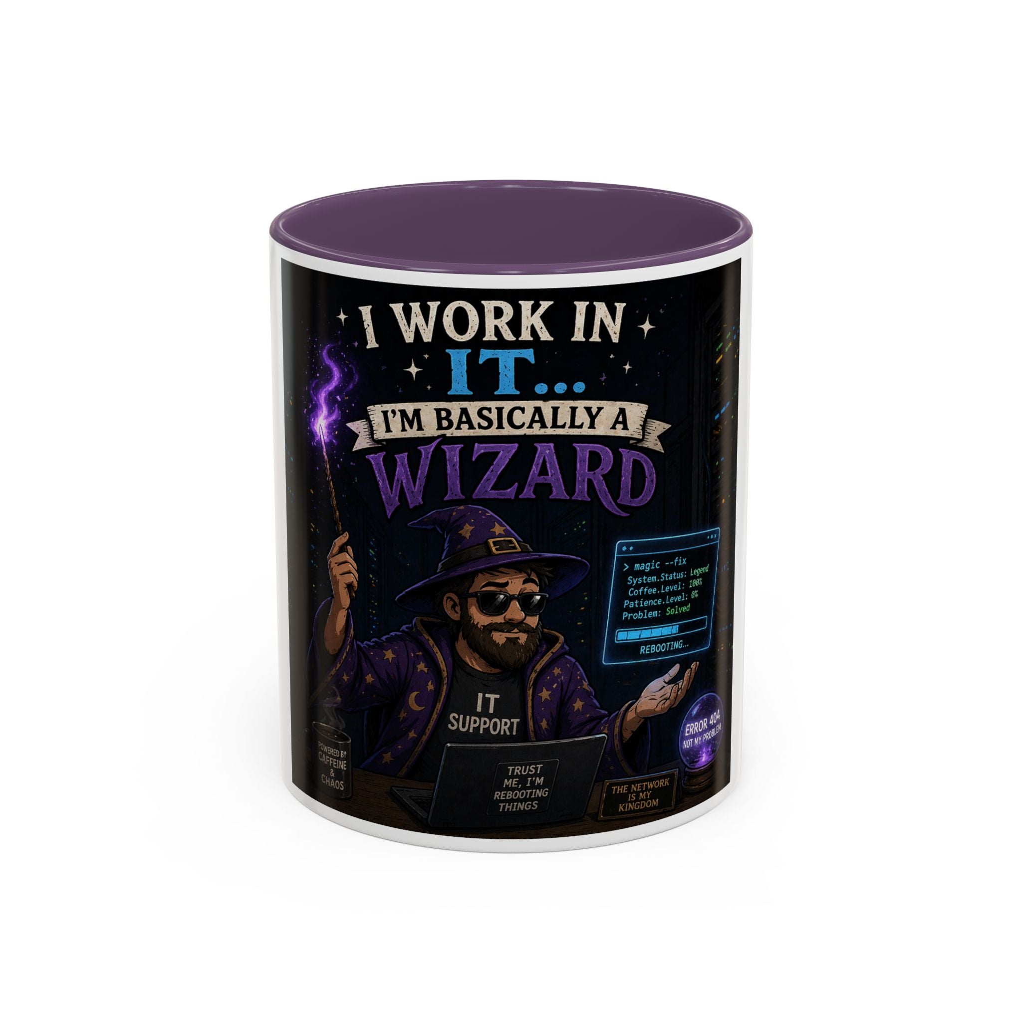"I Work in IT... I'm Basically a Wizard" Funny IT Tech Support Humor Coffee Mug