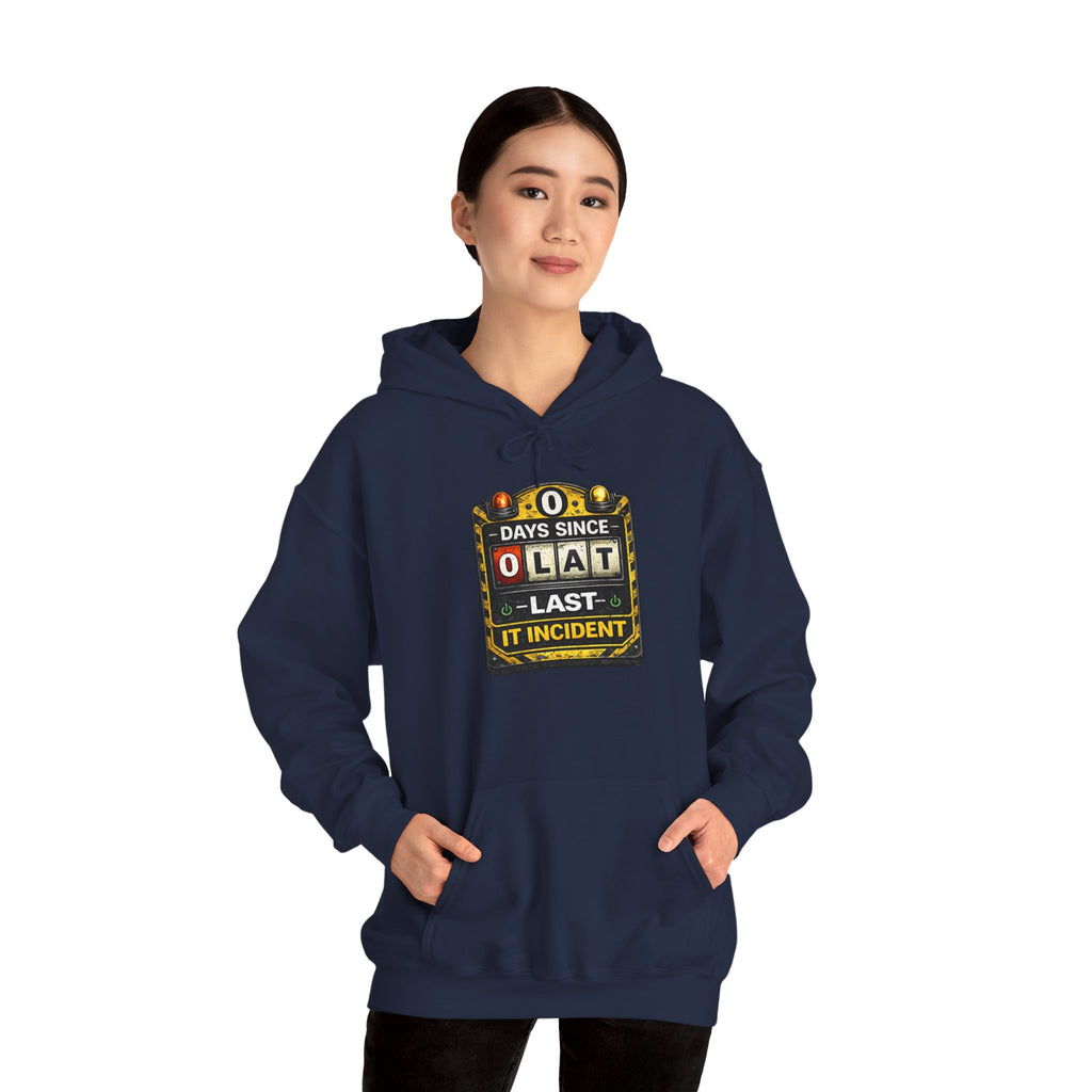 "0 Days Since Last IT Incident" Tech Humor Unisex Heavy Blend™ Hoodie