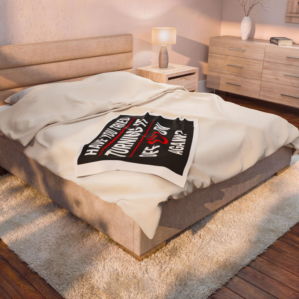 "Have You Tried Turning It Off & On Again?" Tech Humor Funny IT Velveteen Plush Blanket