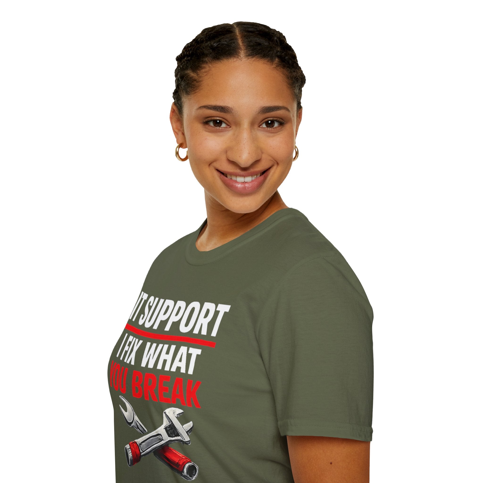 "Tech Support: I Fix What You Break" Funny IT Tech Support Humor T-Shirt